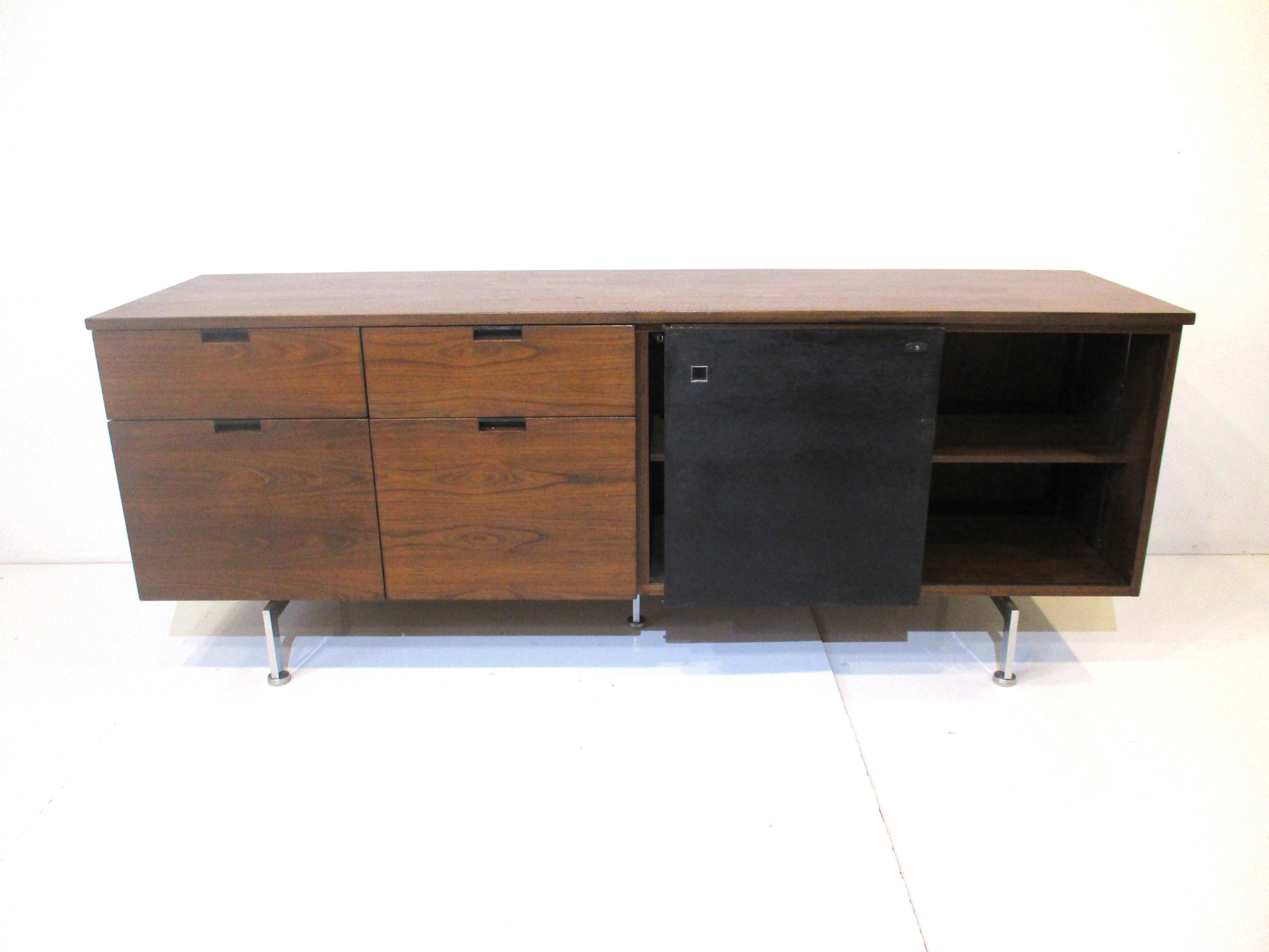 Walnut Credenza in the style of Knoll by Robert John 1