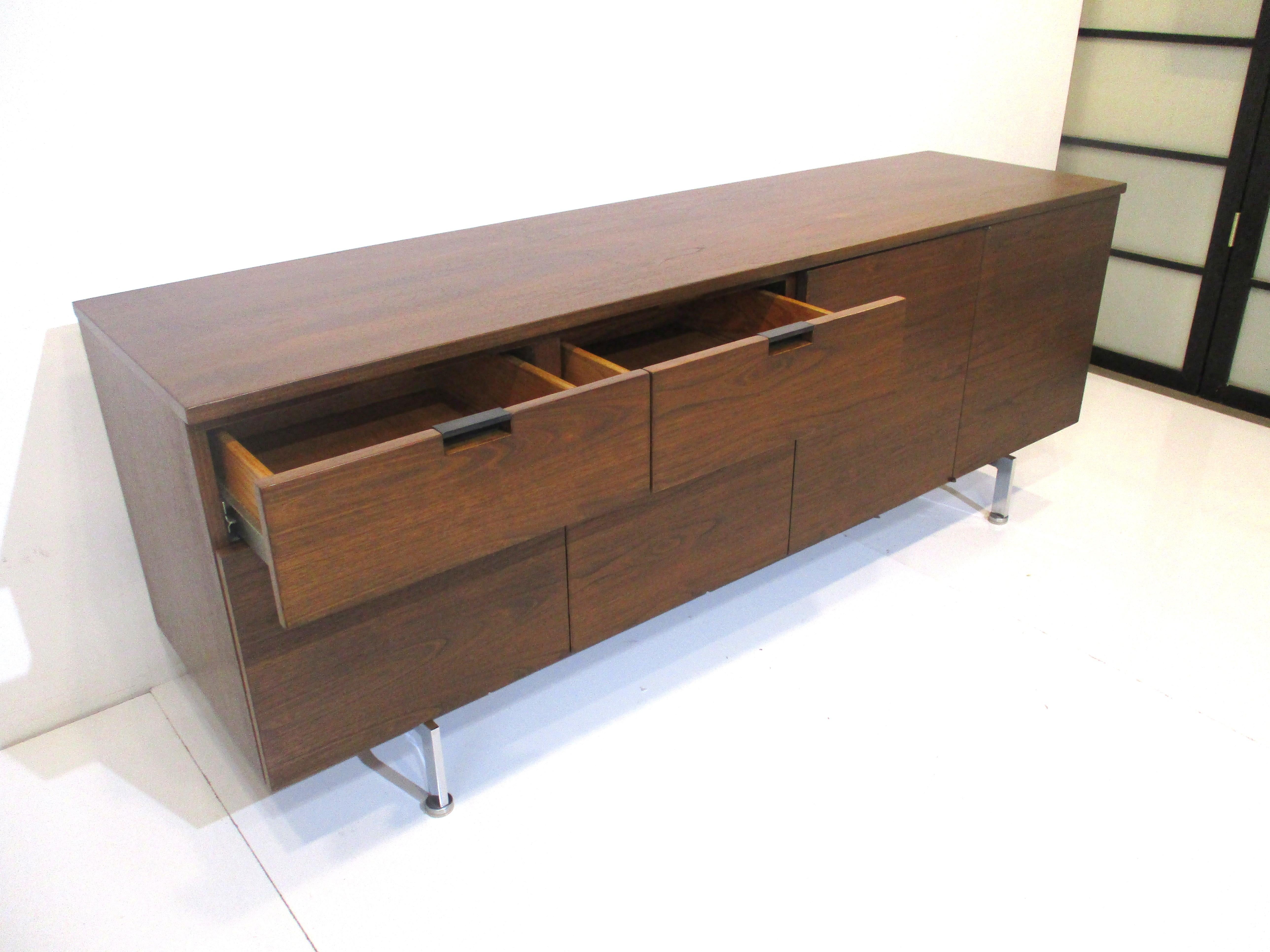 Walnut Credenza in the style of Knoll by Robert John 2
