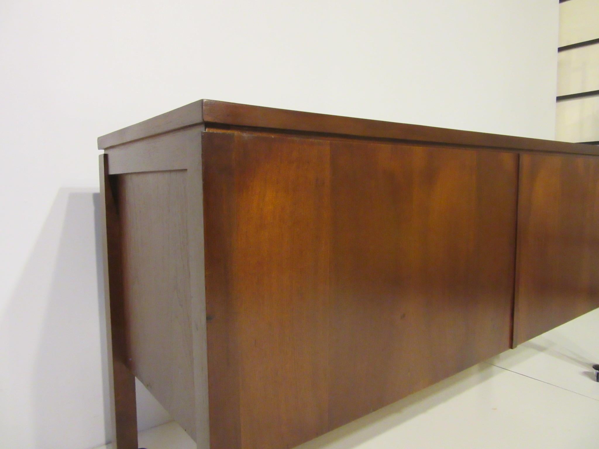 Walnut Credenza or Server in the Style of Jens Risom 1