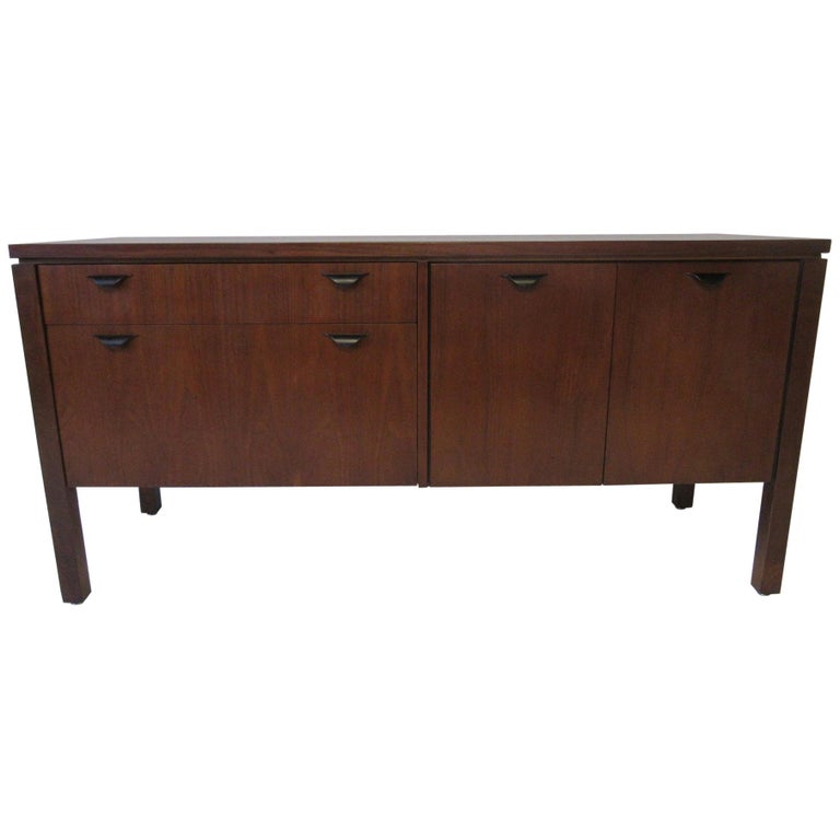 Walnut Credenza or Server in the Style of Jens Risom 1