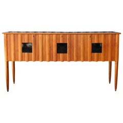 Walnut Credenza with Locking Doors, Italy, 1950s