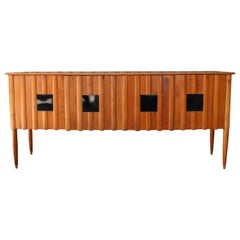 Walnut Credenza with Locking Doors, Italy, 1950s,