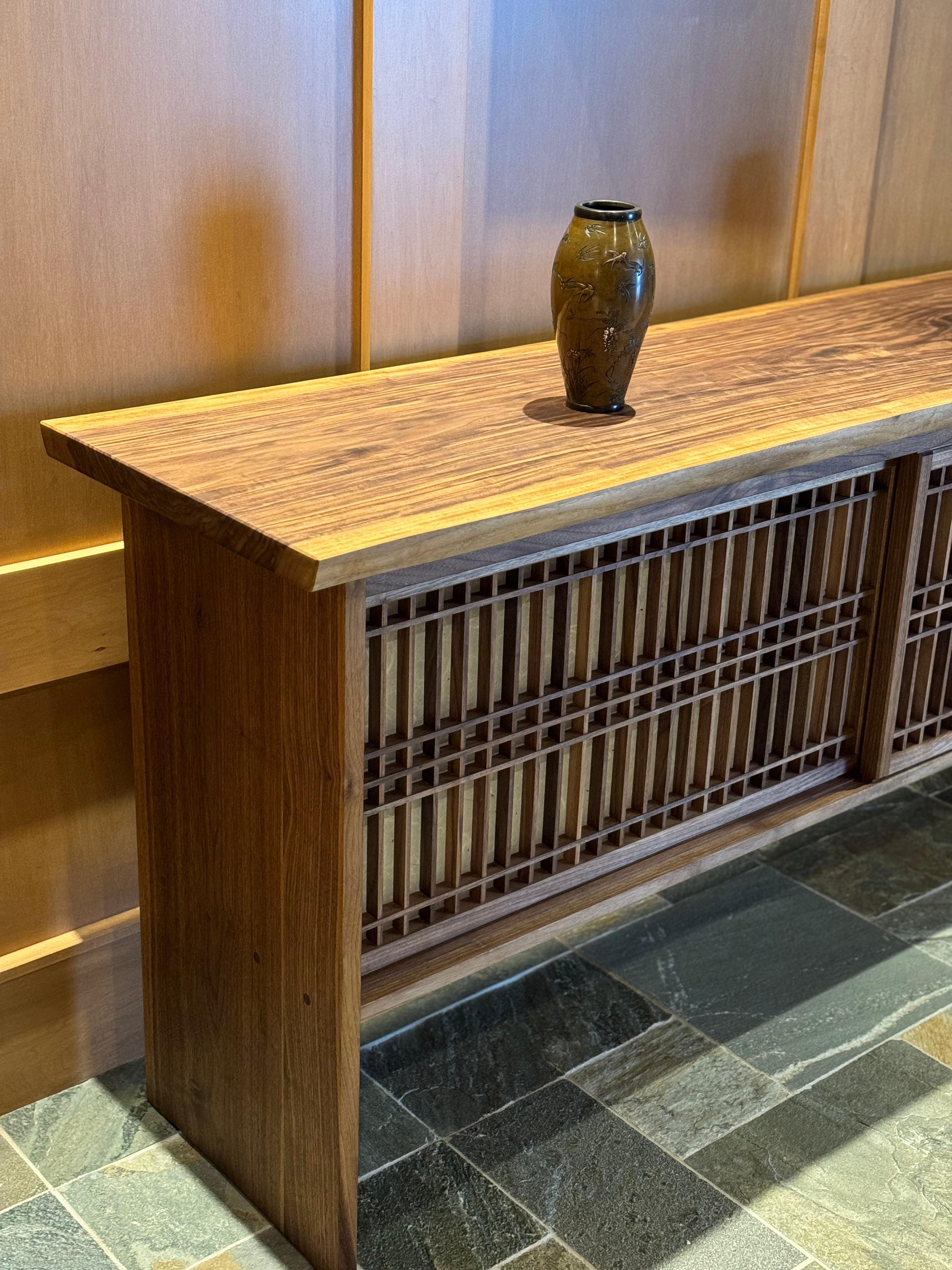 Walnut Credenza with Sliding Shoji Doors For Sale 3