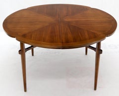 Walnut Daisy Shape Top Dining Table with Two Extension Boards Leaves
