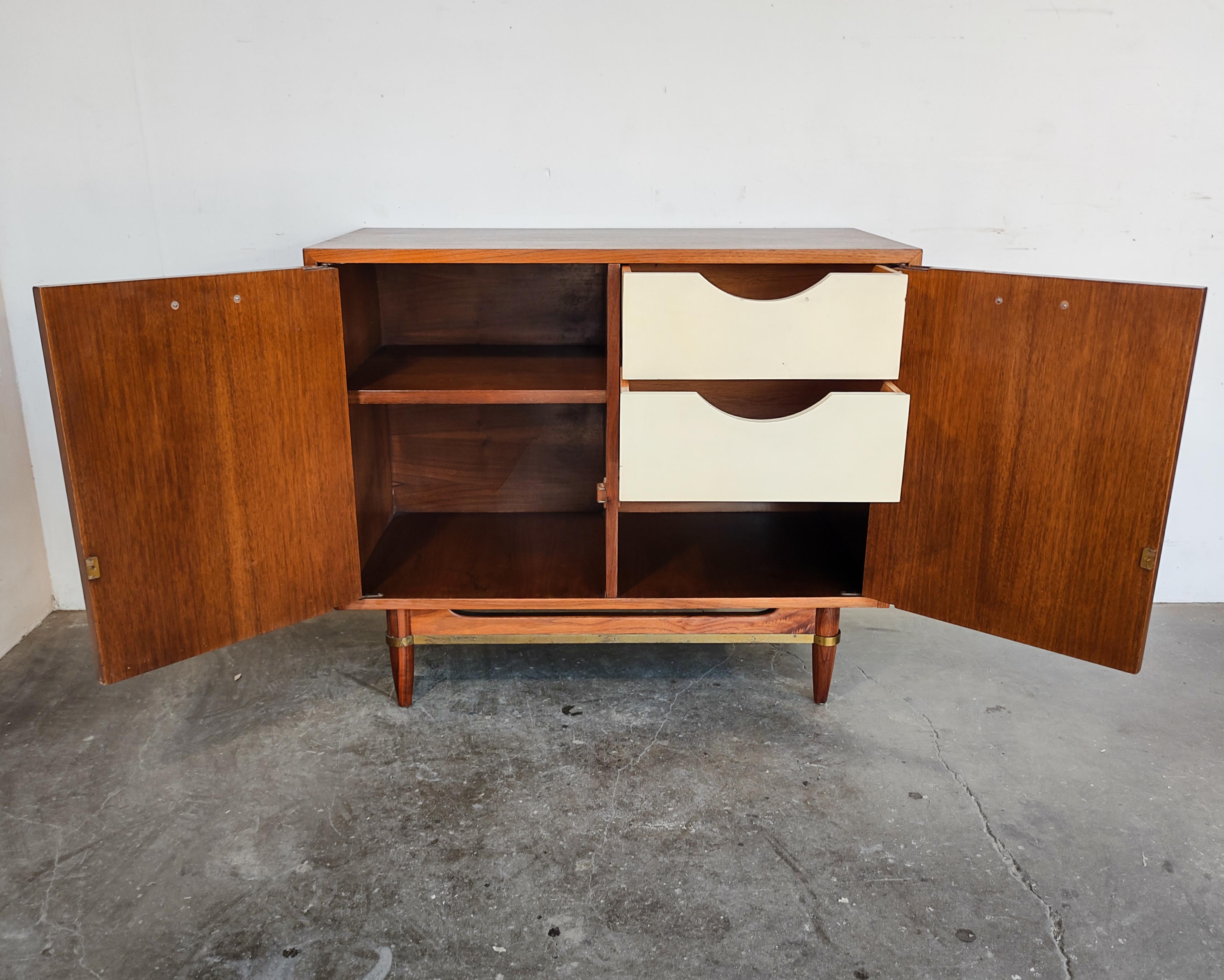 Mid-Century Modern Walnut 'Dania' Small Cabinet by American of Martinsville