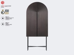 Walnut Dark Waves Bar Cabinet by Milla & Milli