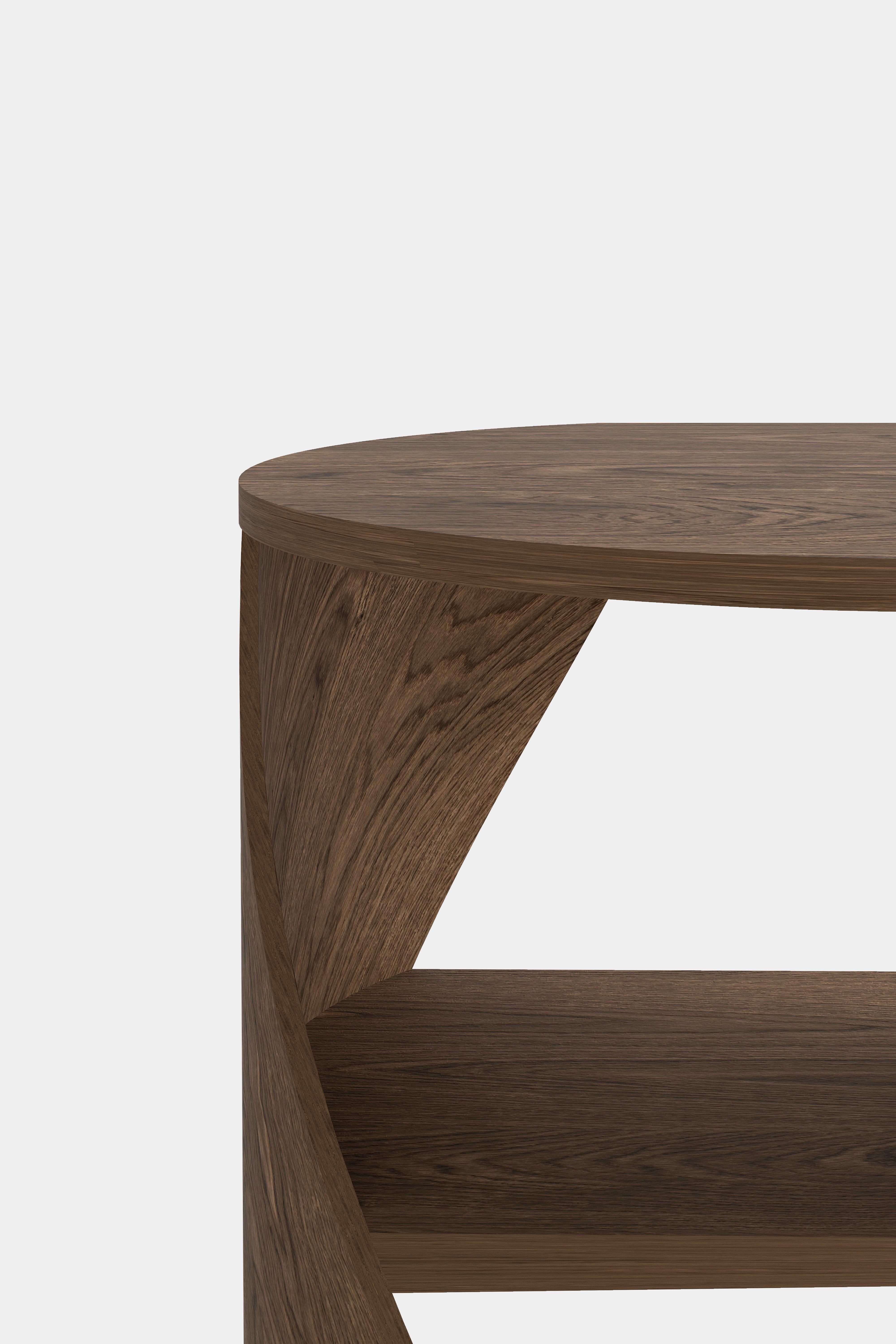 MYDNA Side Table, Contemporary Nightstand in Walnut Wood Finish by Joel Escalona In New Condition For Sale In Estado de Mexico CP, Estado de Mexico