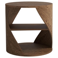 MYDNA Side Table, Contemporary Nightstand in Walnut Wood Finish by Joel Escalona