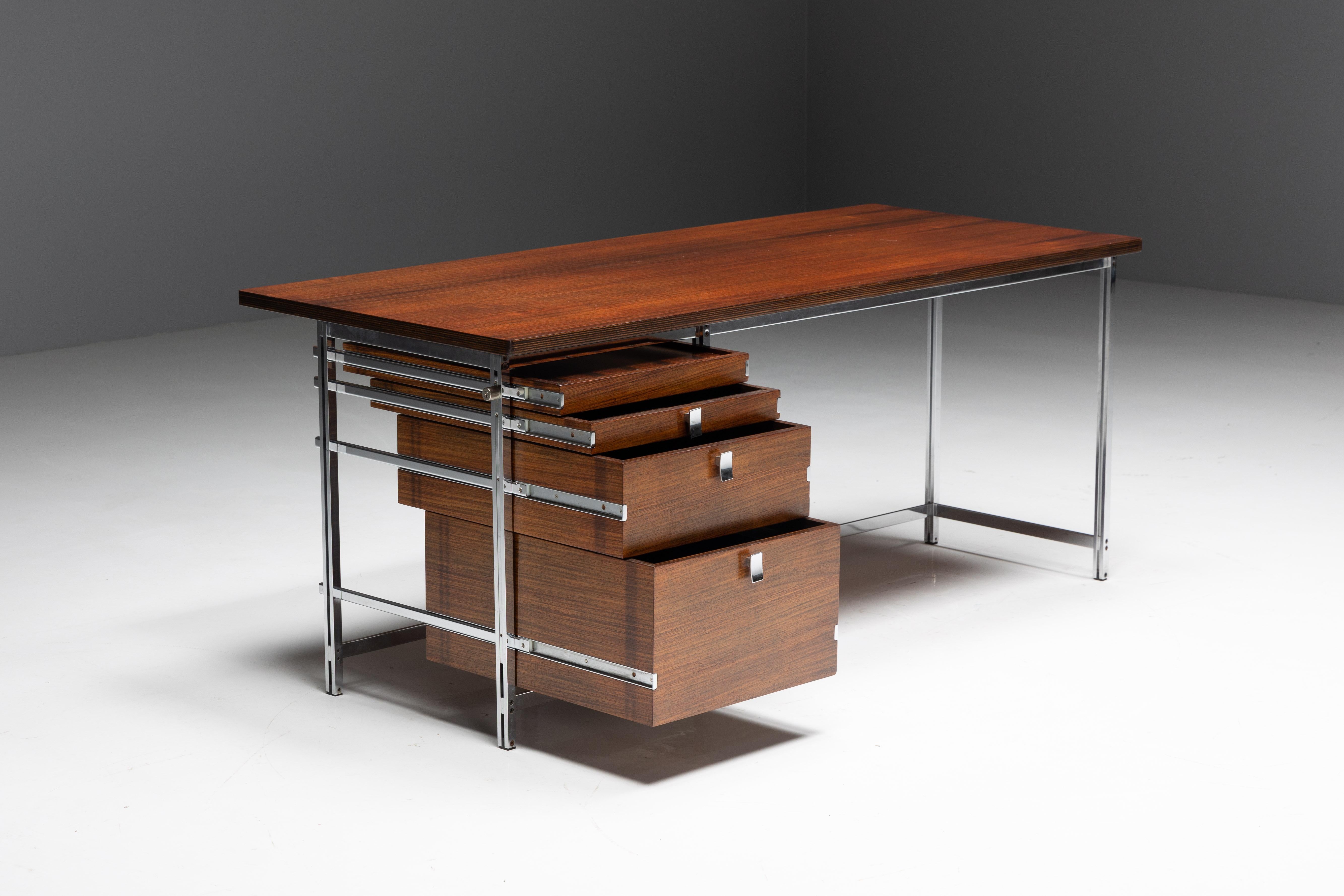 Executive Desk by Jules Wabbes for Mobilier Universel, Belgium, 1950s For Sale 4