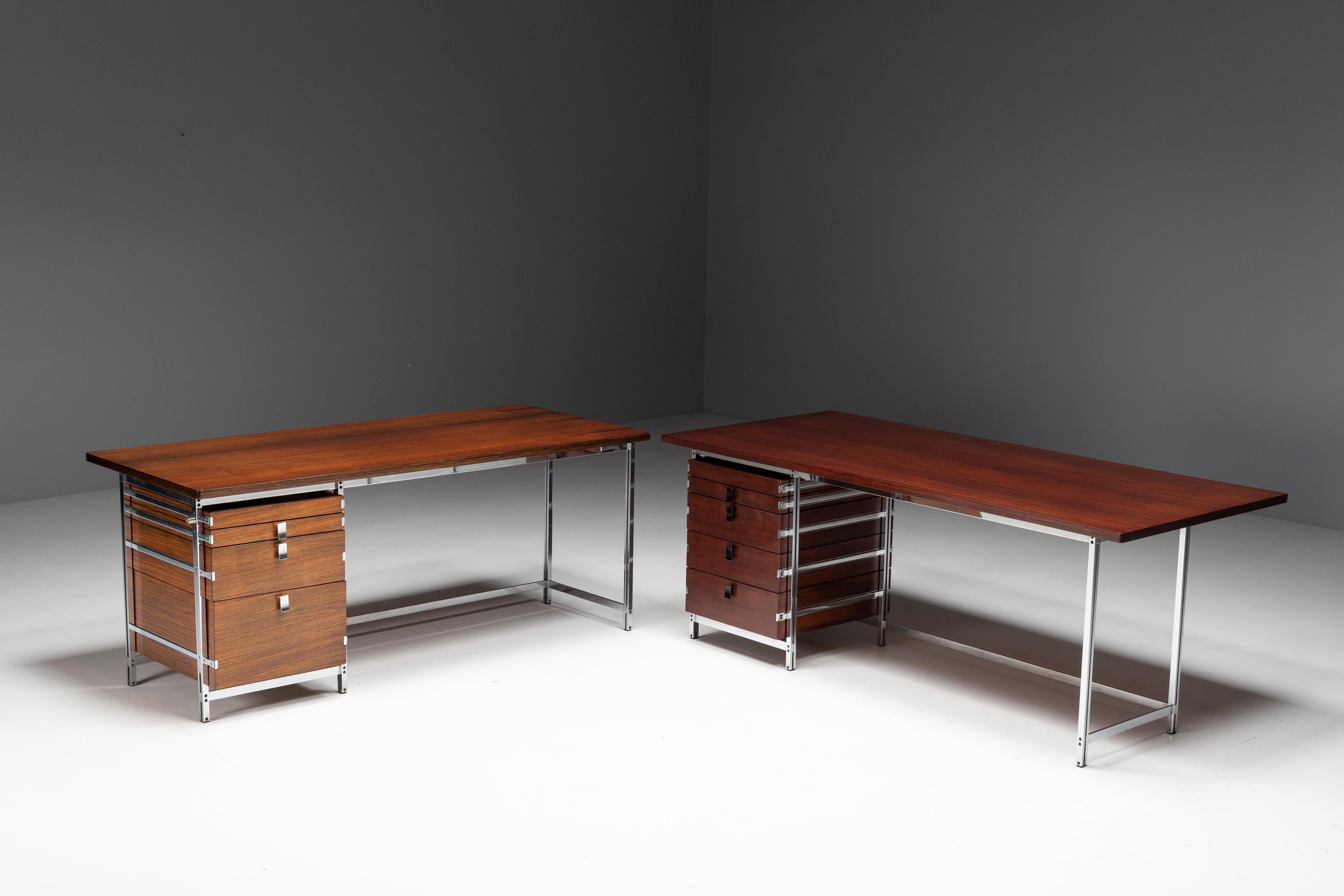 Executive Desk by Jules Wabbes for Mobilier Universel, Belgium, 1950s For Sale 8