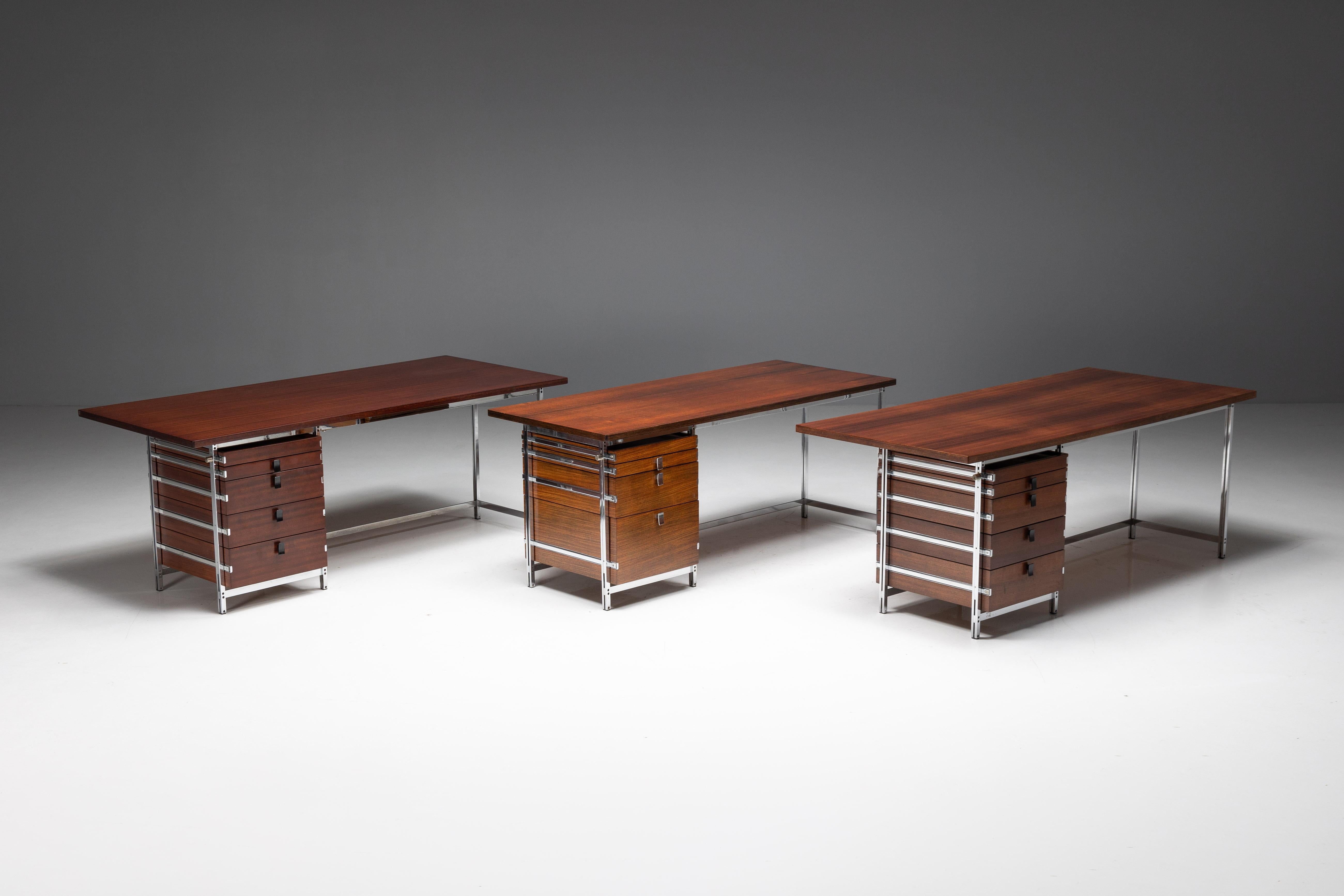 Executive Desk by Jules Wabbes for Mobilier Universel, Belgium, 1950s For Sale 10