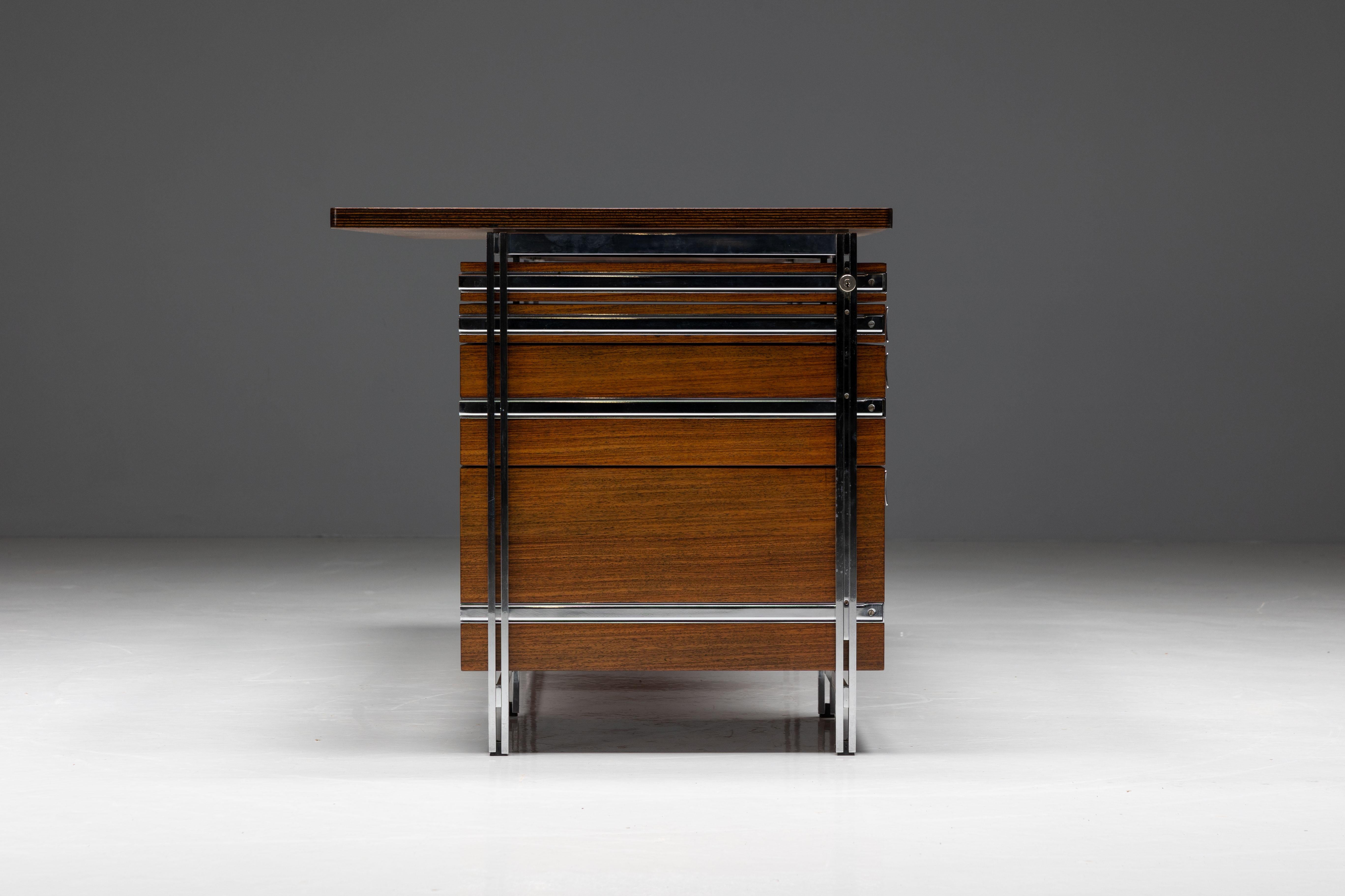 Executive Desk by Jules Wabbes for Mobilier Universel, Belgium, 1950s For Sale 2