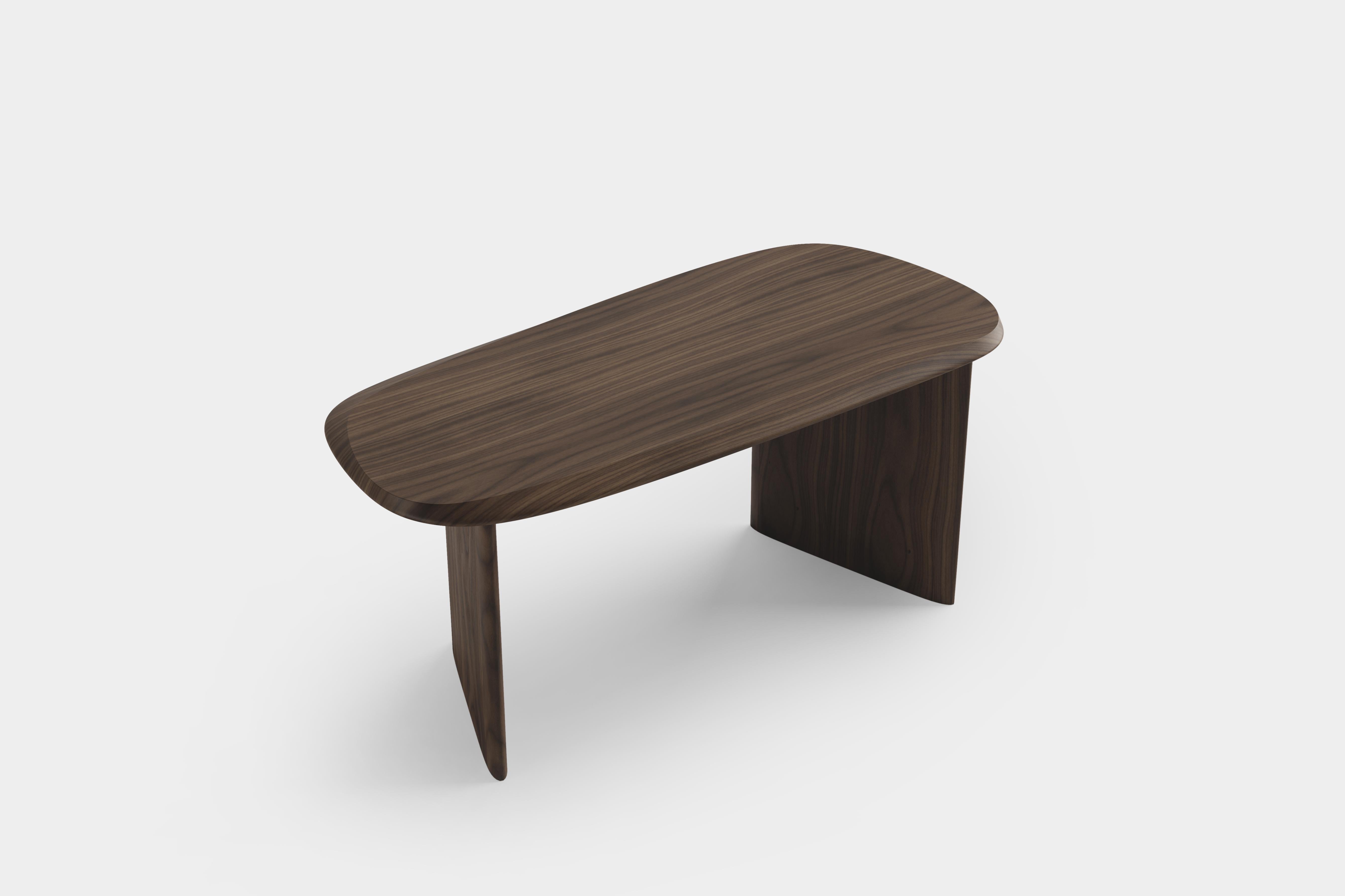 Duna Desk in Solid Walnut Wood, Home Office Writing Desk by Joel Escalona For Sale 4