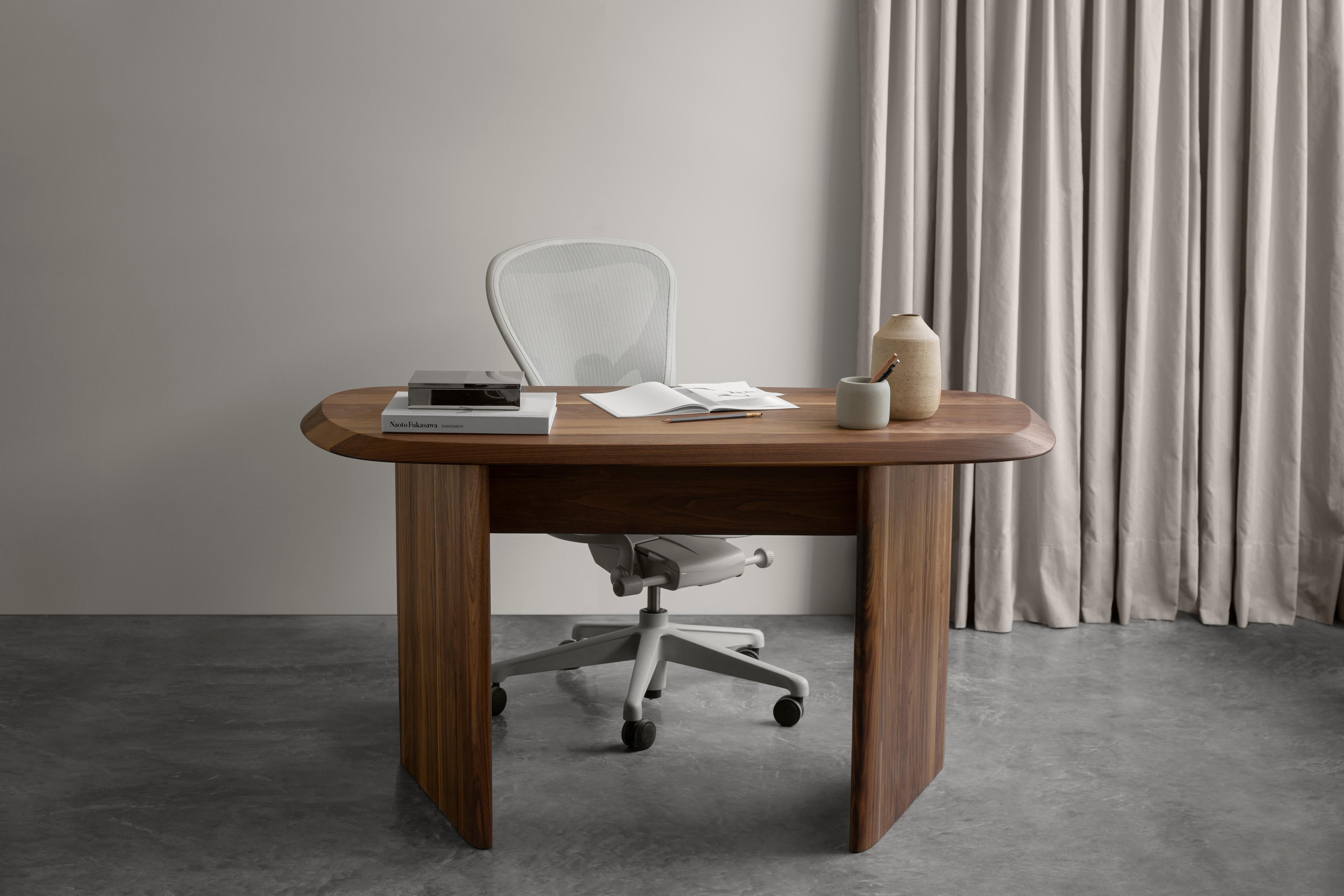 Duna Desk in Solid Walnut Wood, Home Office Writing Desk by Joel Escalona

Duna Collection is a set of wood tables and surfaces inspired by the vast sand dune regions of the world. These formations, full of sinuous fine lines created by the wind,