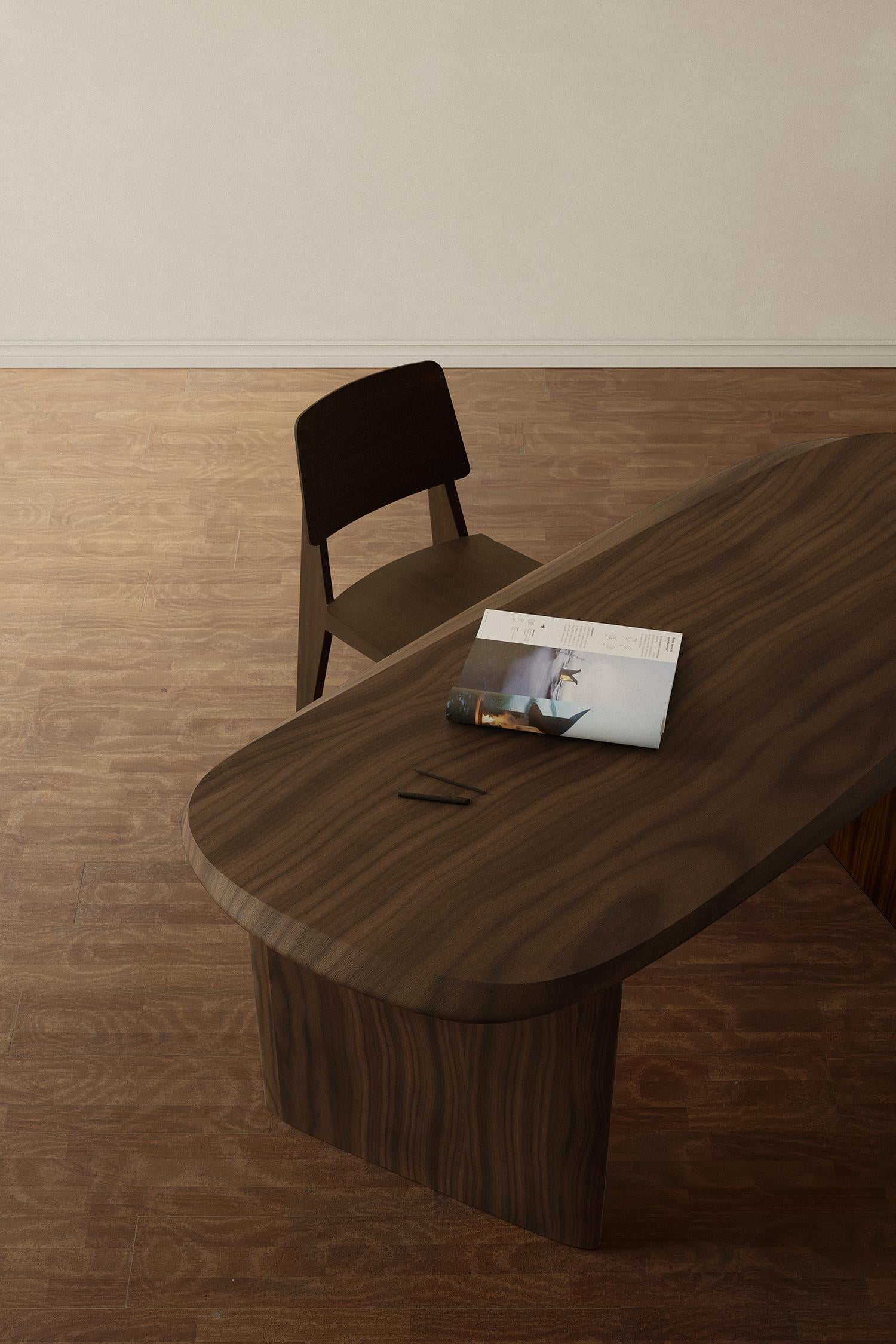 Duna Desk in Solid Walnut Wood, Home Office Writing Desk by Joel Escalona For Sale 8