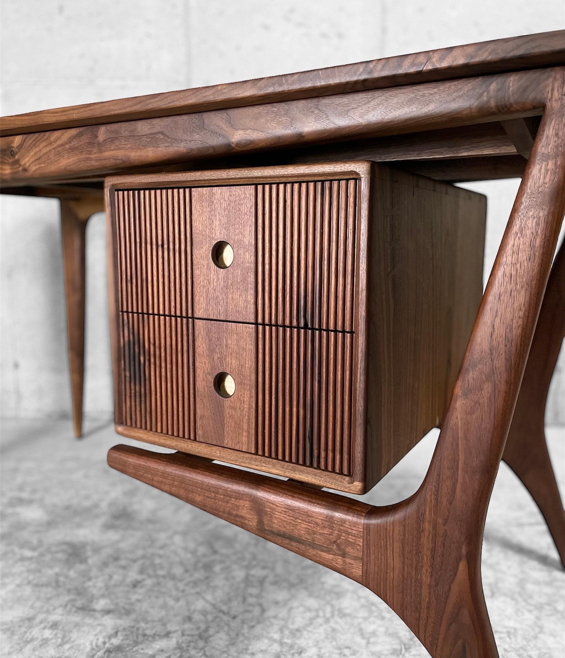 Scandinavian Modern Walnut Desk No.1 by Kirby Furniture For Sale