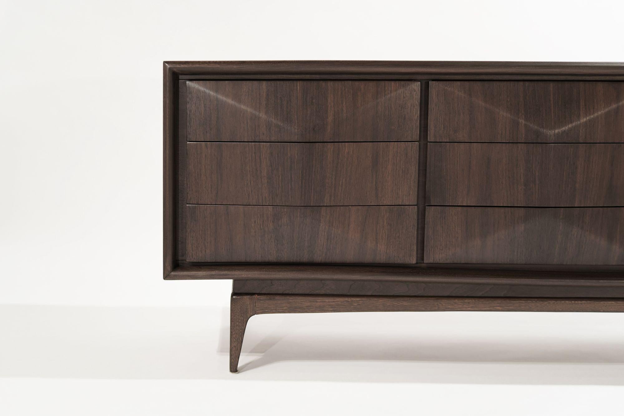 Walnut Diamond Front Dresser, 1950s 1