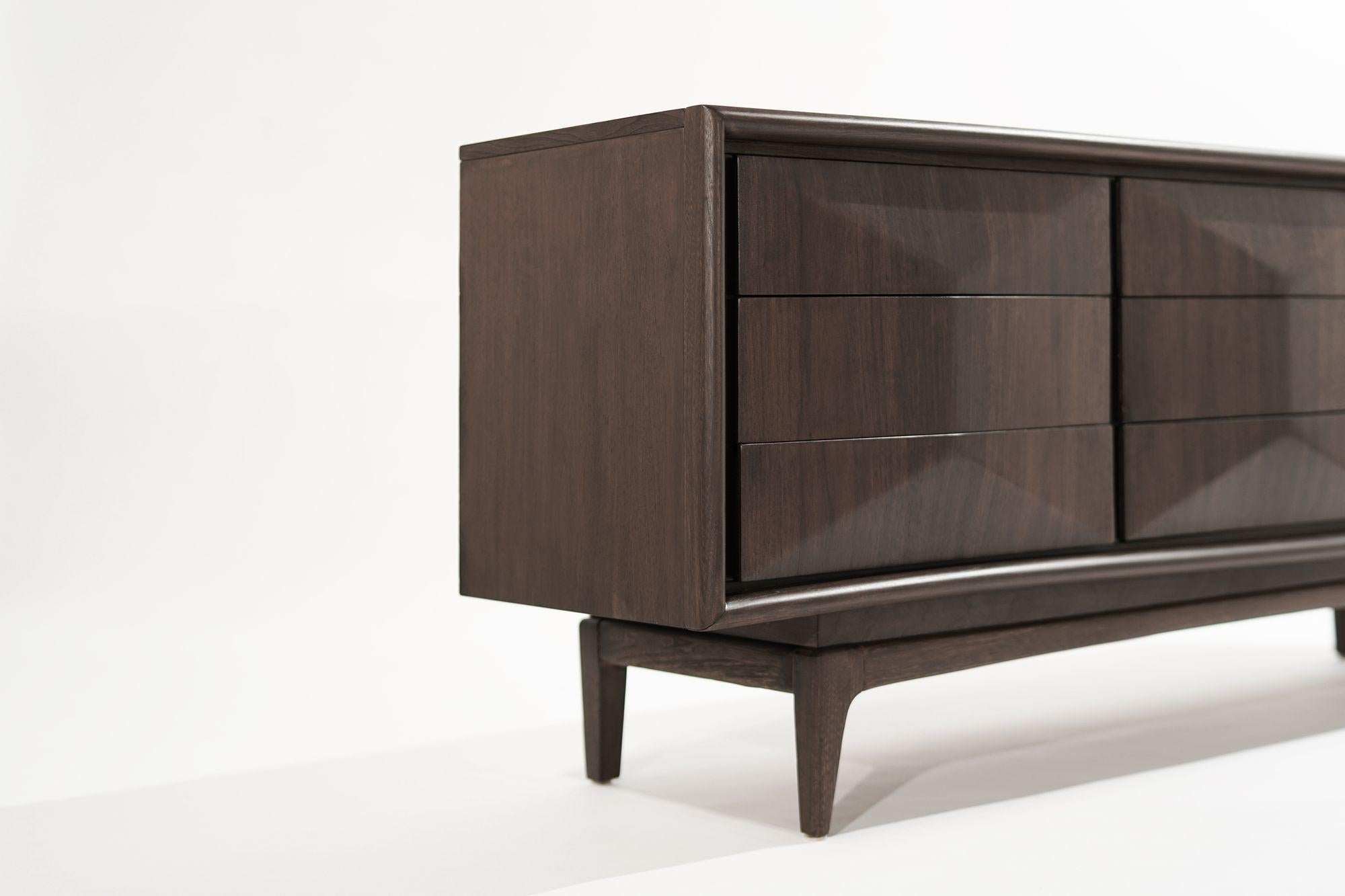 Walnut Diamond Front Dresser, 1950s 3