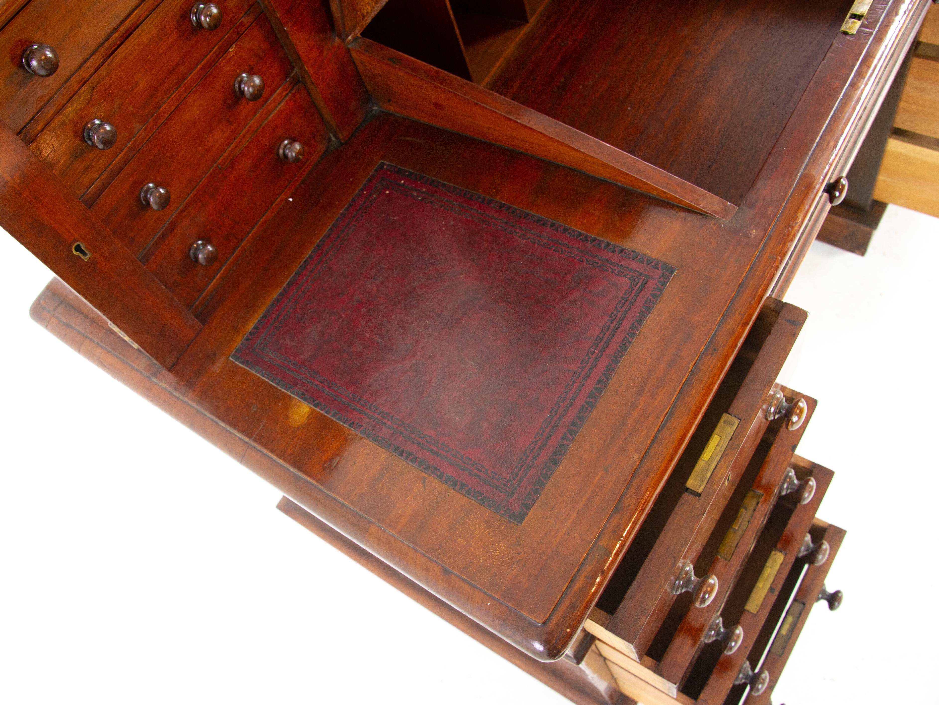 Walnut Dickens Desk, Double Pedestal Desk, Victorian Desk, Scotland 1880 4