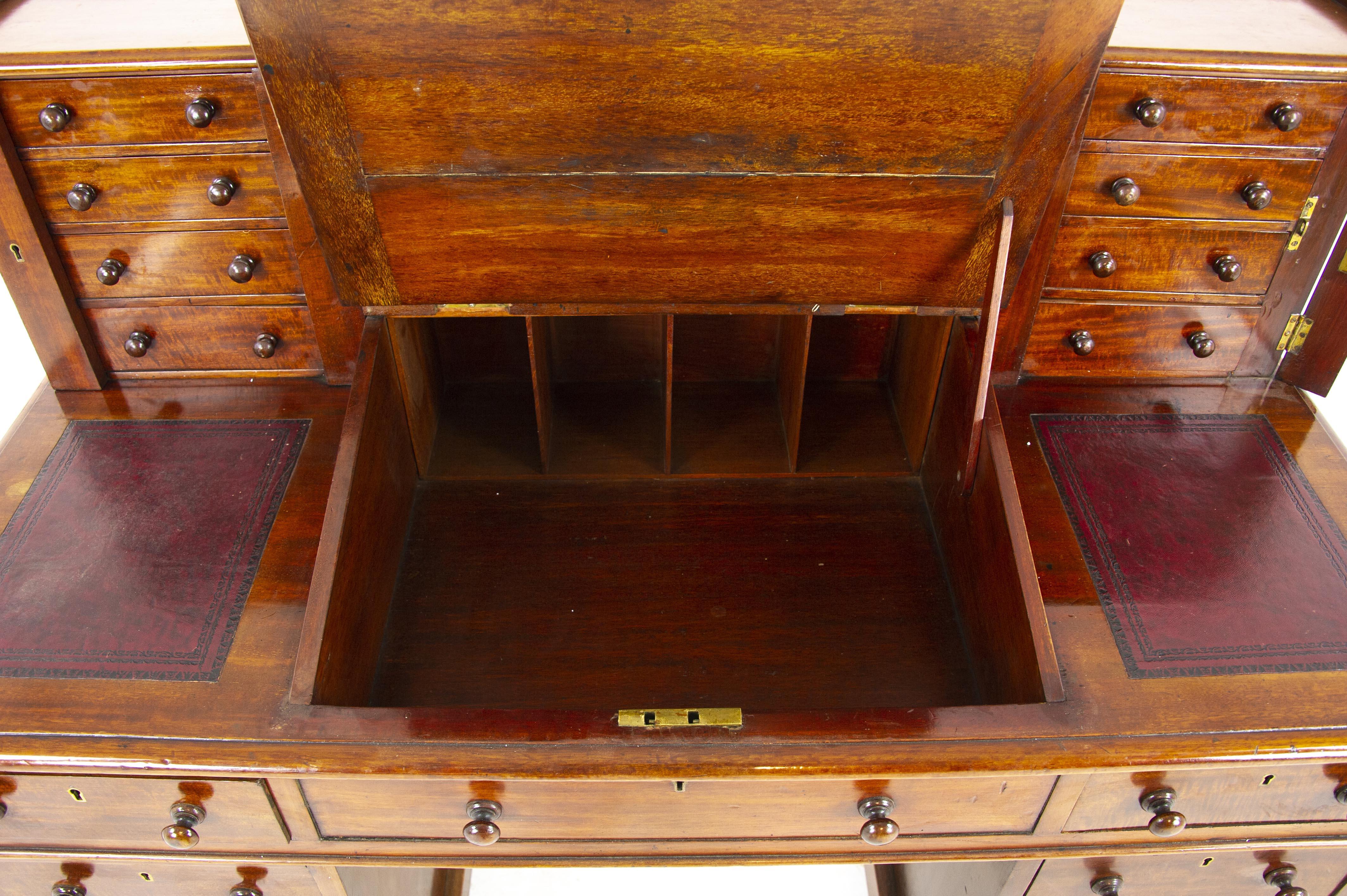 Walnut Dickens Desk, Double Pedestal Desk, Victorian Desk, Scotland 1880 5