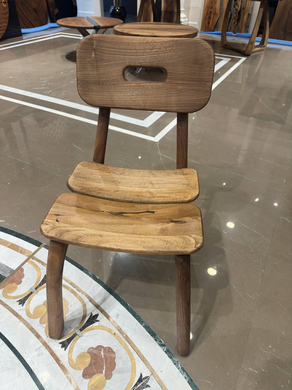 Walnut Dining Chair, Custom Wooden Chair, Wood Chair, Rustic Wood Chair For Sale 3