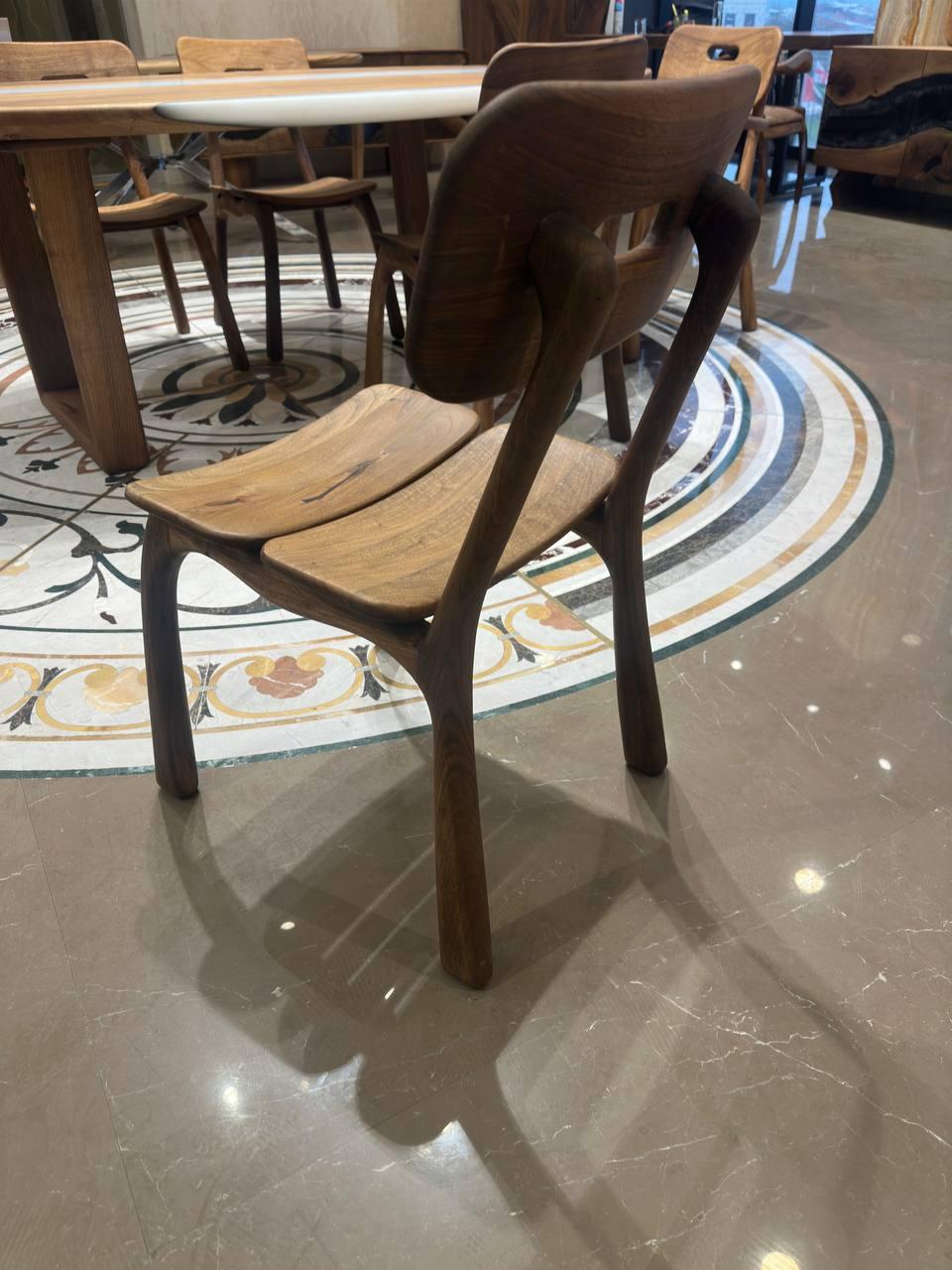 Walnut Dining Chair, Custom Wooden Chair, Wood Chair, Rustic Wood Chair For Sale 4