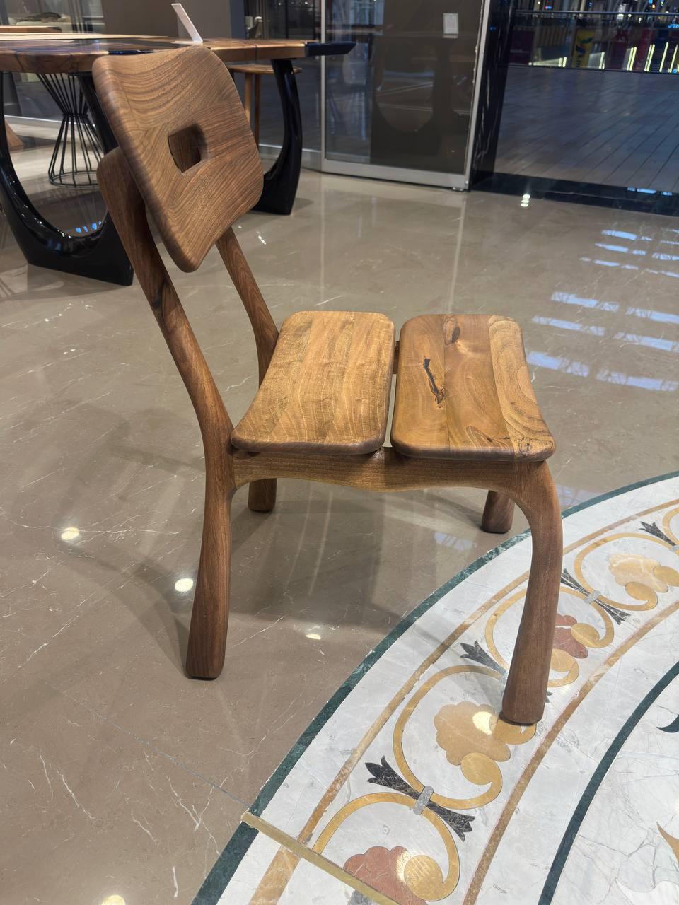 Walnut Dining Chair, Custom Wooden Chair, Wood Chair, Rustic Wood Chair For Sale 5