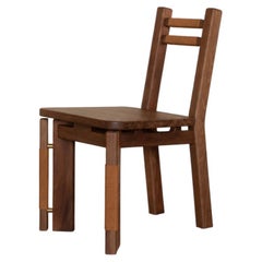 Walnut Dining Chair with Burnt Orange Nylon Cord Atara 01