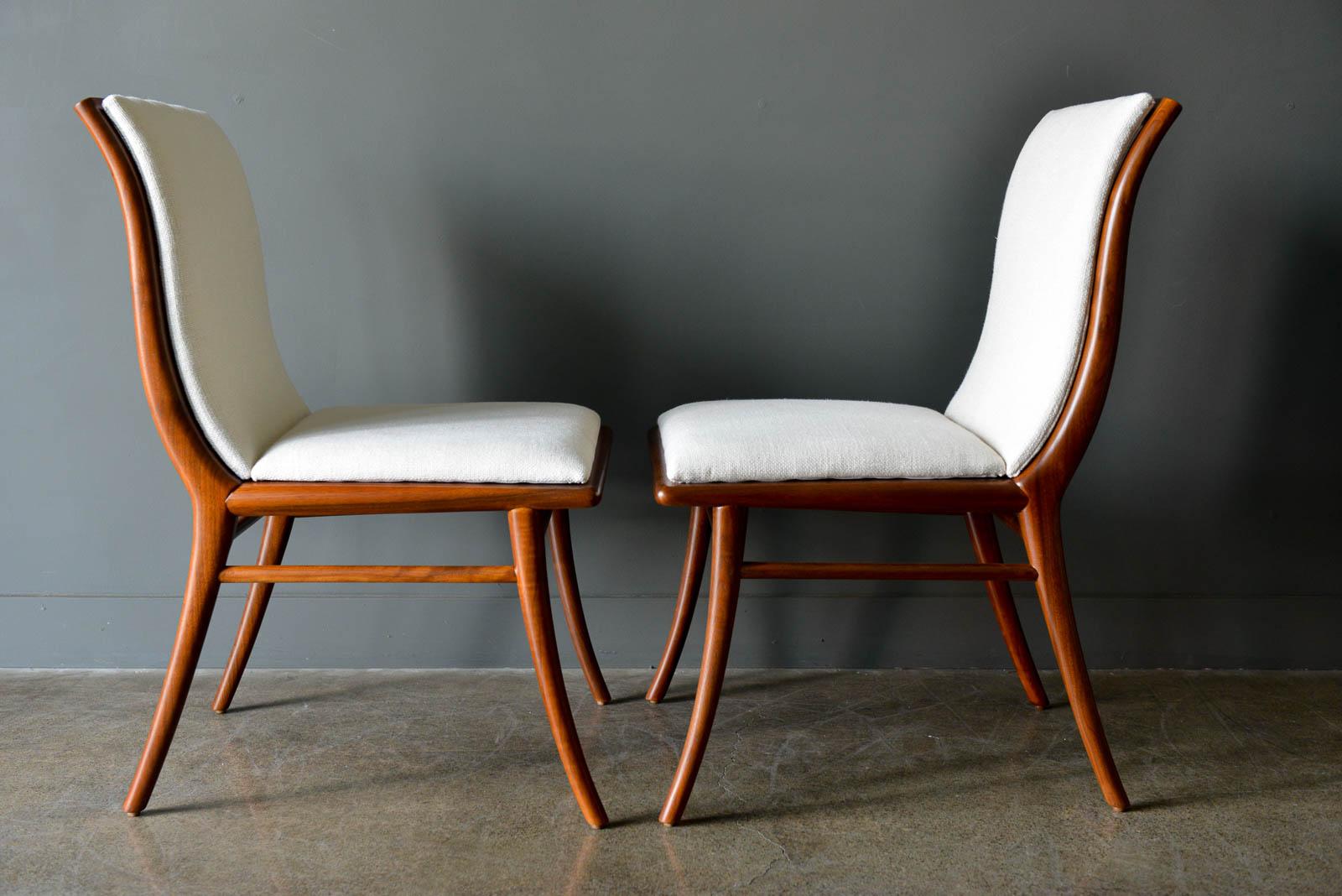 Walnut Dining Chairs by T.H. Robsjohn-Gibbings for Widdicomb, ca. 1960 2