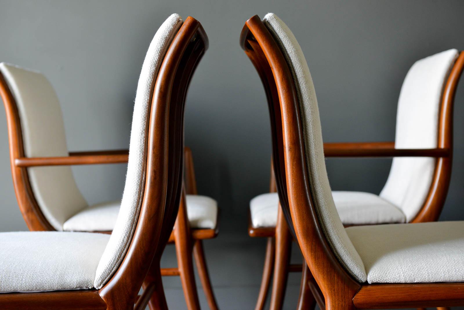 Walnut Dining Chairs by T.H. Robsjohn-Gibbings for Widdicomb, ca. 1960 3