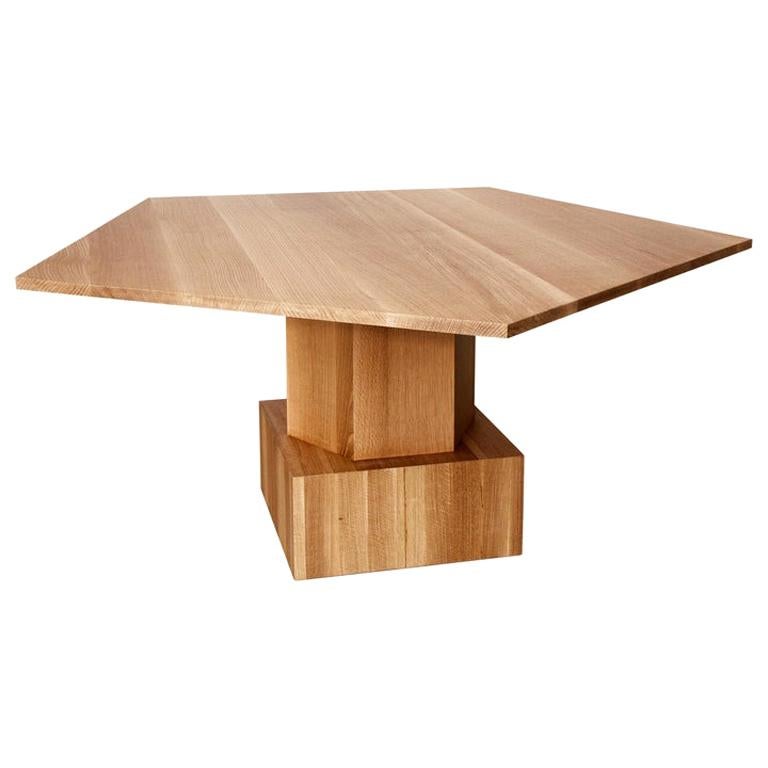 Dining or Center Table in natural Oak by Tinatin Kilaberidze For Sale