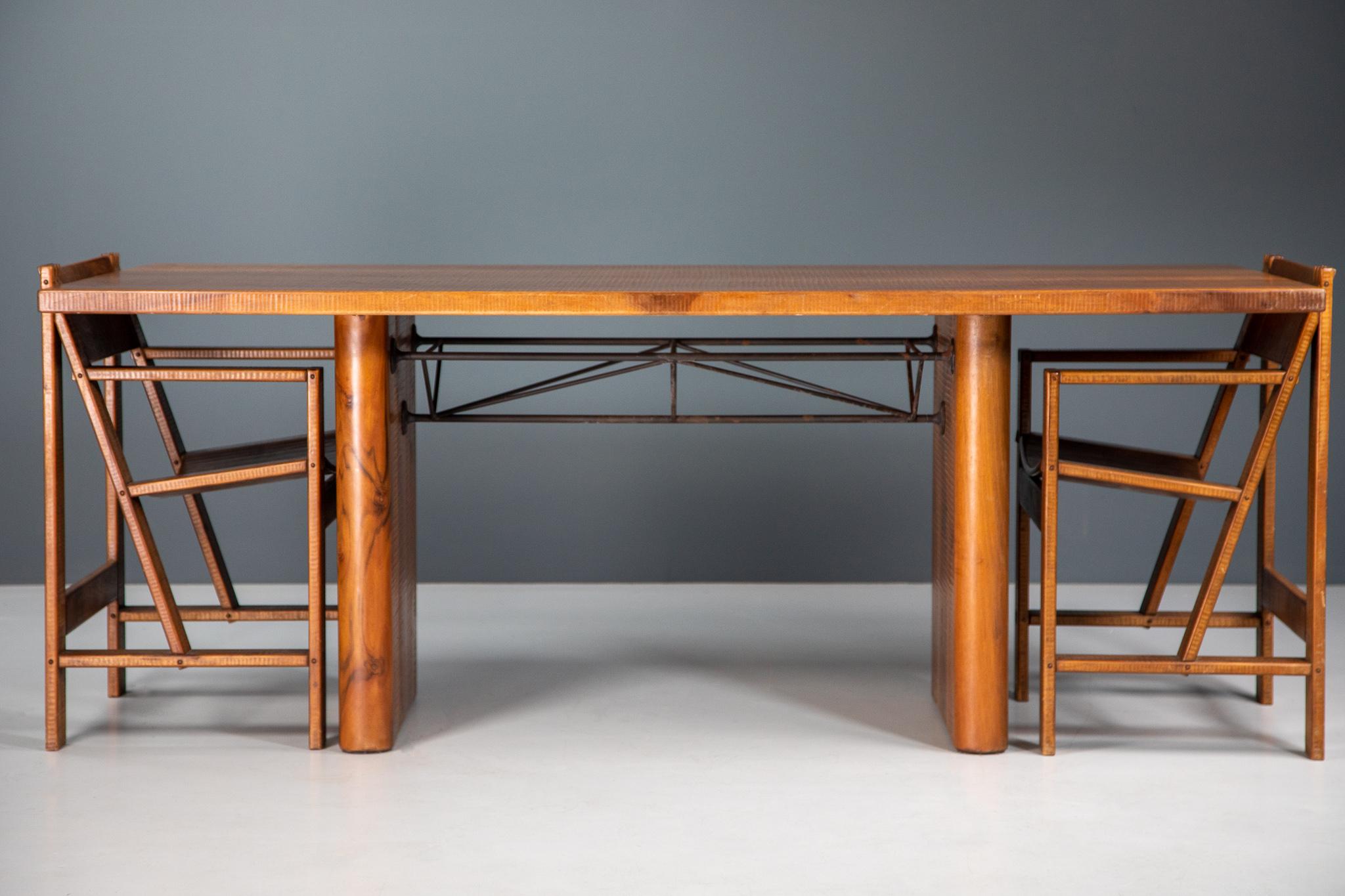 Walnut Dining Room Table by Giuseppe Rivadossi for Officina Rivadossi, 1970s 5