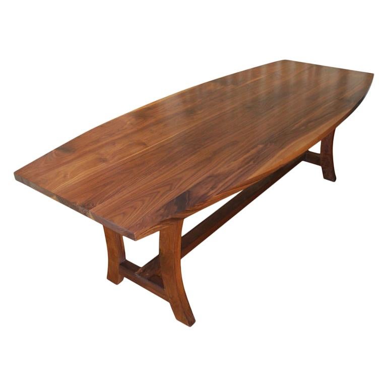 Walnut Dining Table, Custom Made by Petersen Antiques For Sale