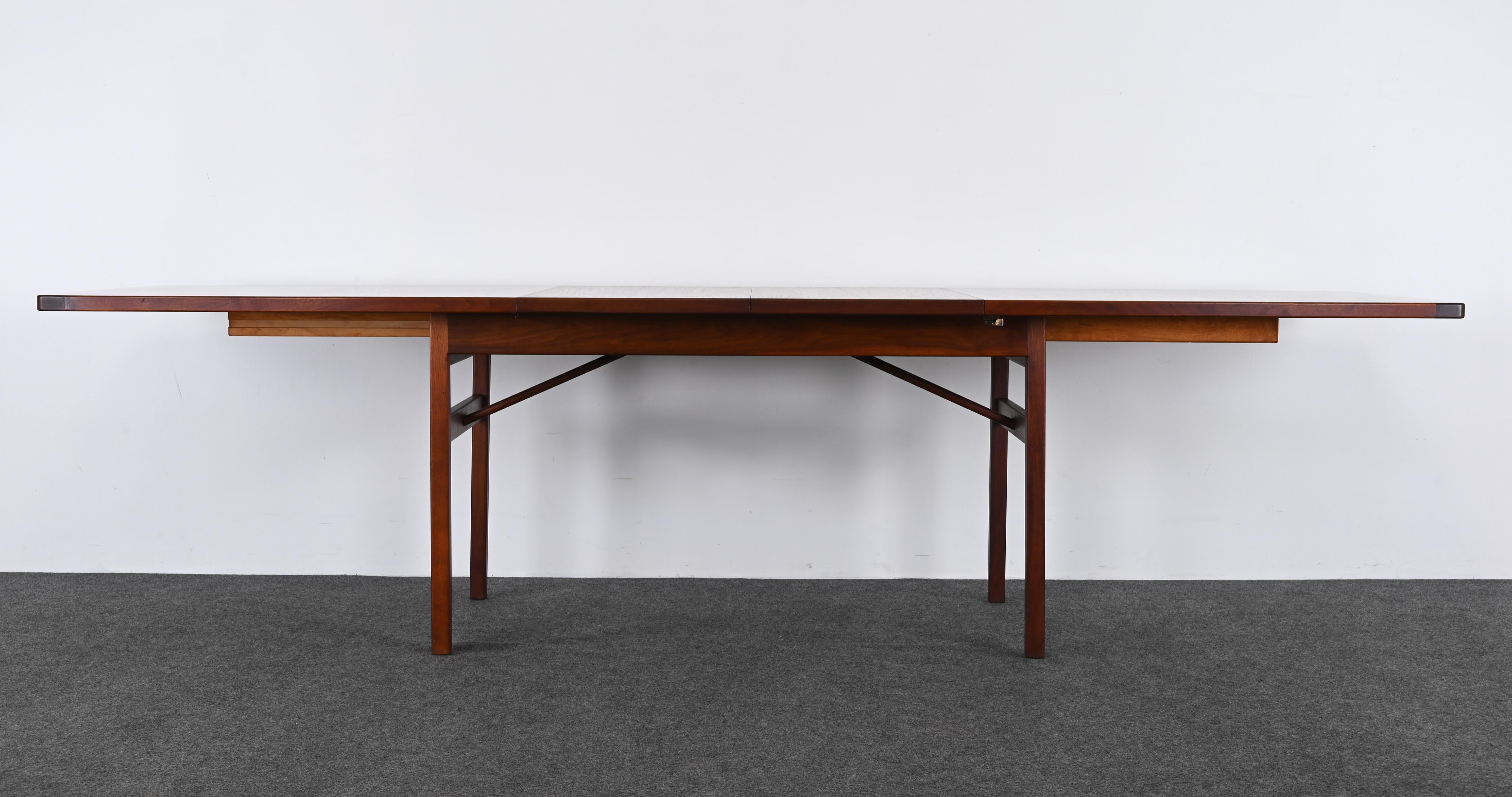 American Walnut Dining Table Designed by Jens Risom, 1950s