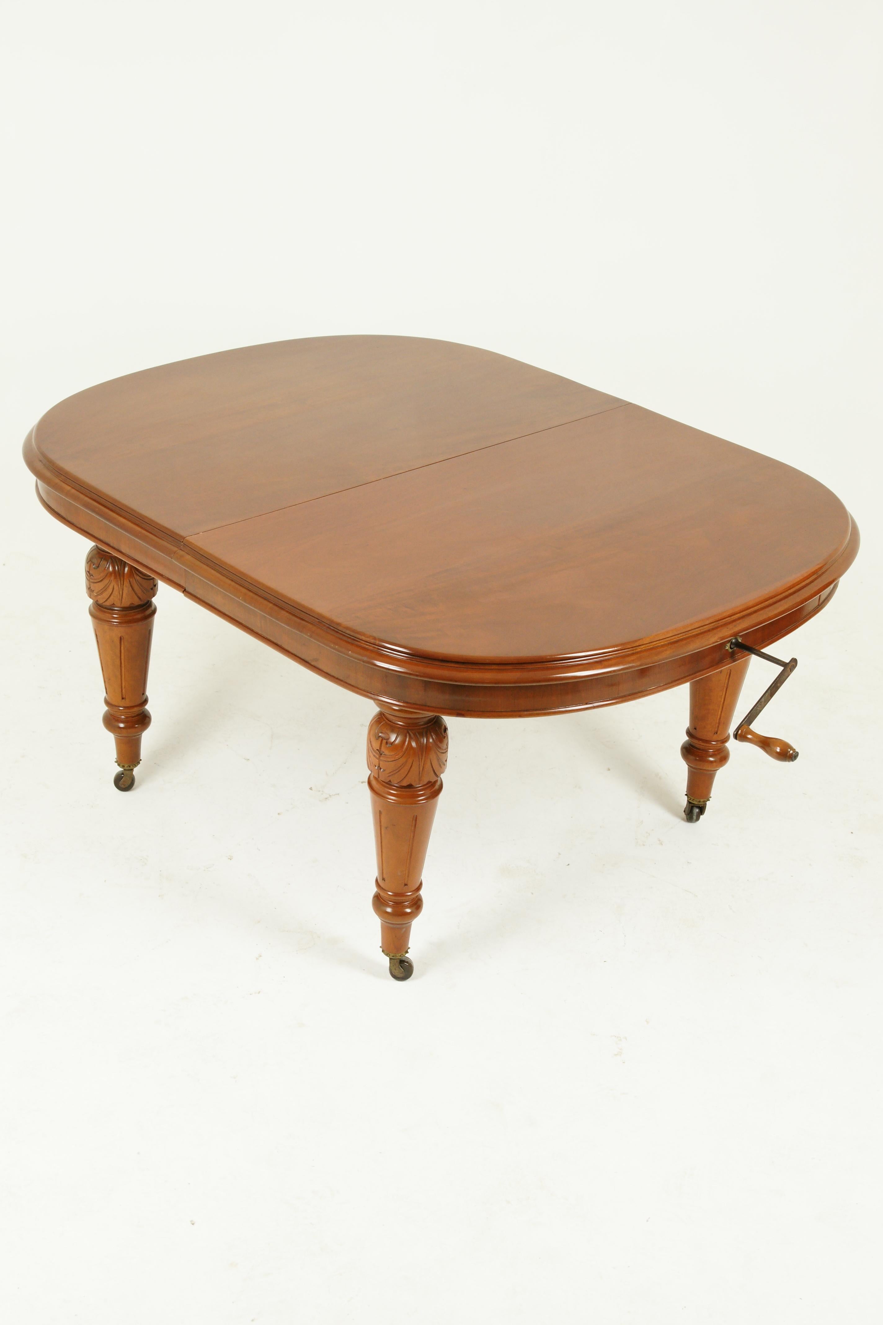 Hand-Crafted Walnut Dining Table, Extendable Table, Victorian, Scotland 1880