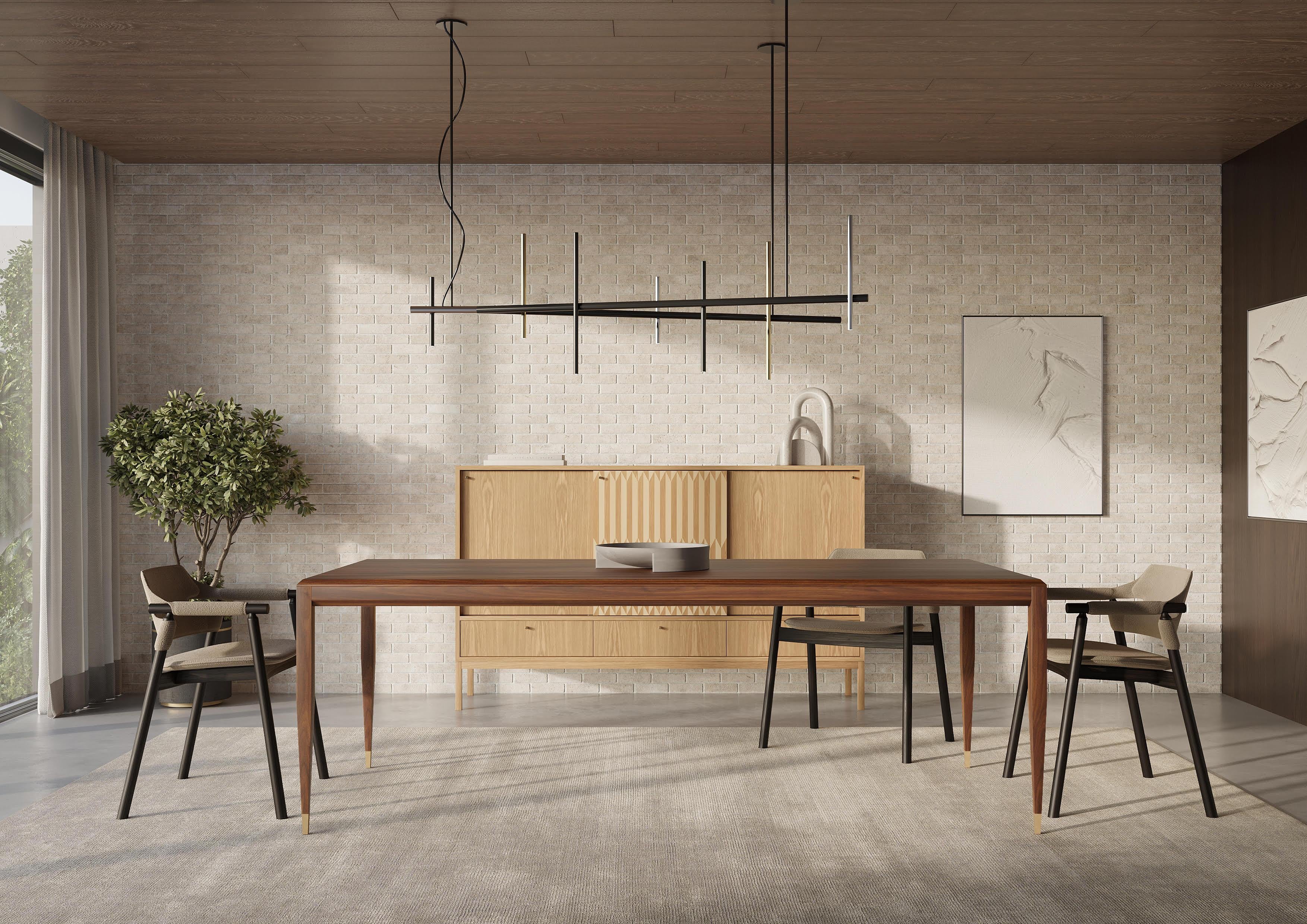 Mesa de comedor de nogal de estilo moderno de mediados de siglo, mesa de cocina Moderno de mediados de siglo en venta