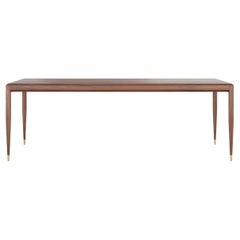 Mesa de comedor de nogal de estilo moderno de mediados de siglo, mesa de cocina