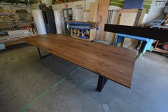 Walnut Dining Table Made from Solid American Walnut with Oil Rubbed Bronze Base