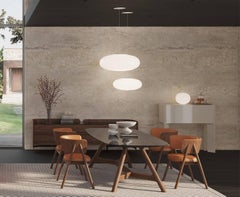 Walnut Dining Table Made to Order with Shaped Marble Top
