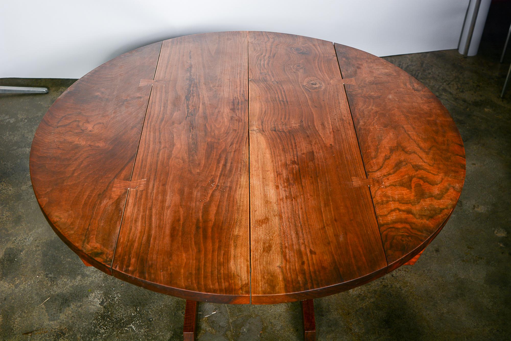 Walnut Dining Table with Four Leaves by Designer and Craftsman Morris Sheppard For Sale 7