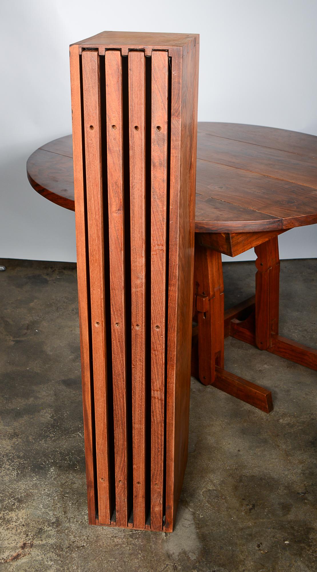 Walnut Dining Table with Four Leaves by Designer and Craftsman Morris Sheppard In Good Condition For Sale In San Mateo, CA