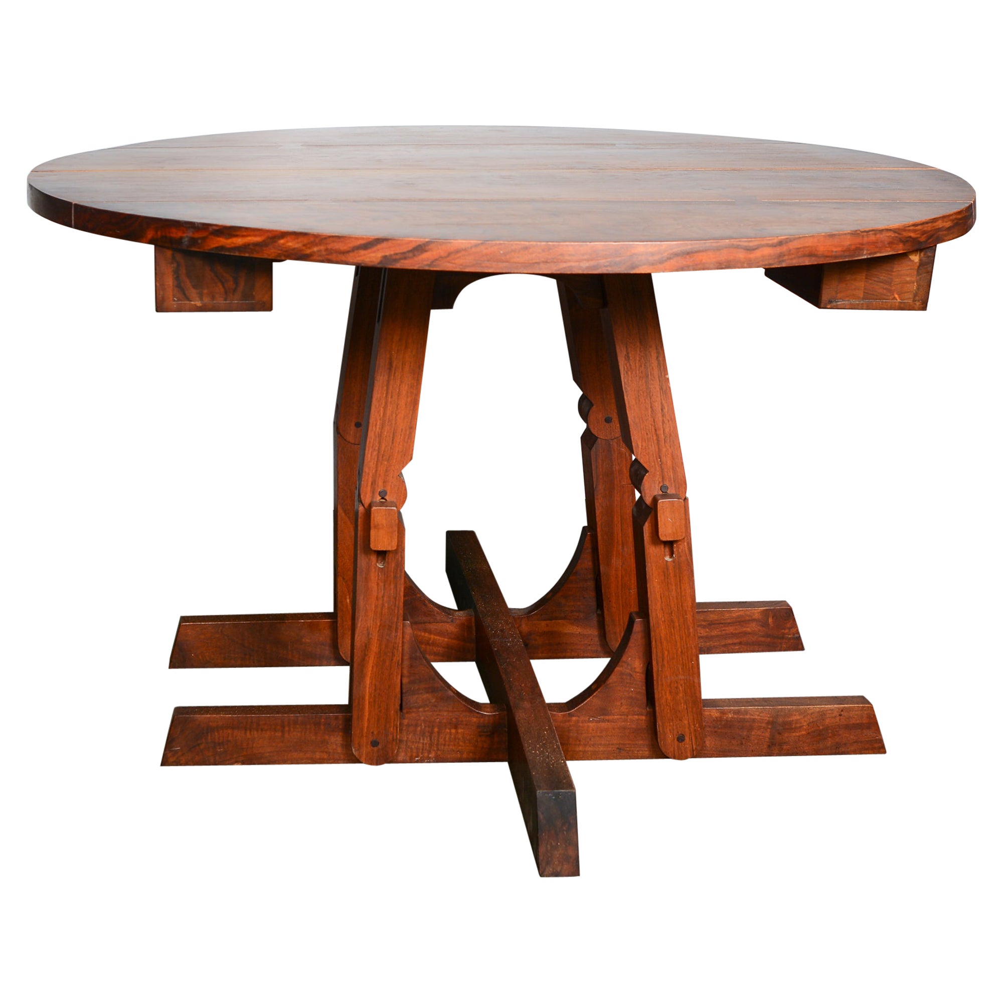 Tavolo da pranzo in noce con quattro foglie del designer e artigiano Morris Sheppard in vendita