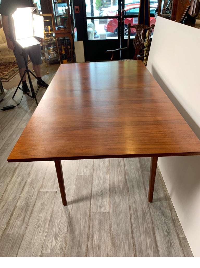 Walnut Dining Table with Two Stored Leaves by Nelson for Herman Miller For Sale at 1stDibs