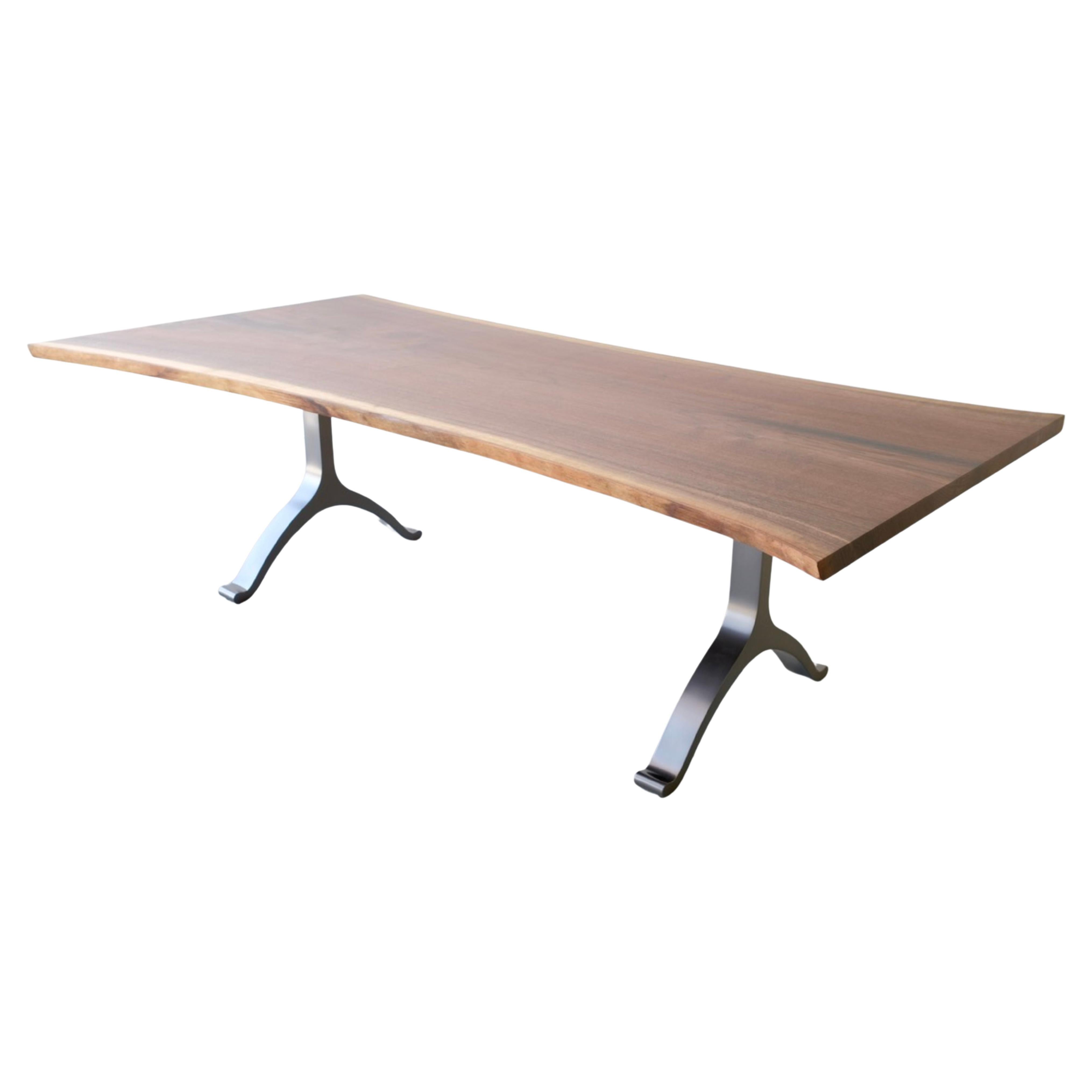 Walnut Dining Table with Wishbone Legs For Sale