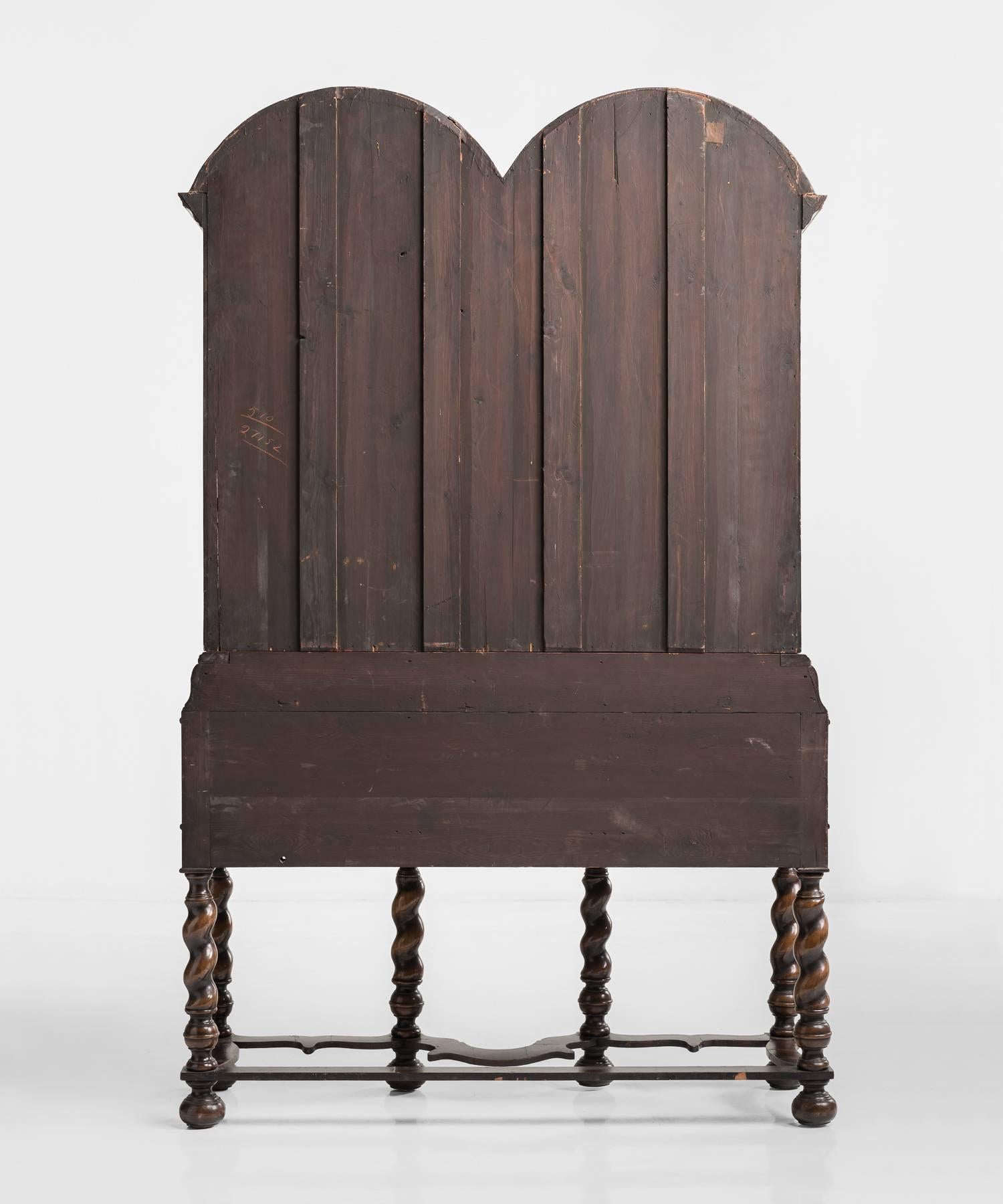 Late 19th Century Walnut Display Cabinet, circa 1890