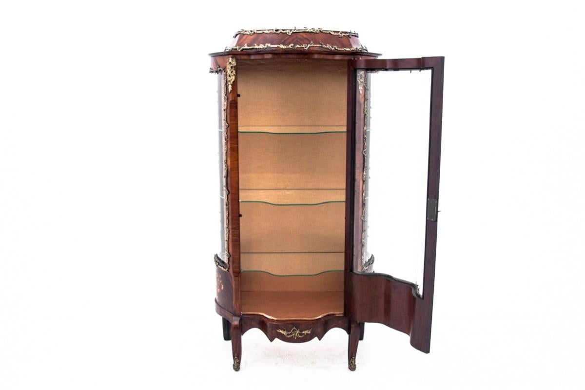 Louis XV Walnut Display Case with Intarsia, France, circa 1880