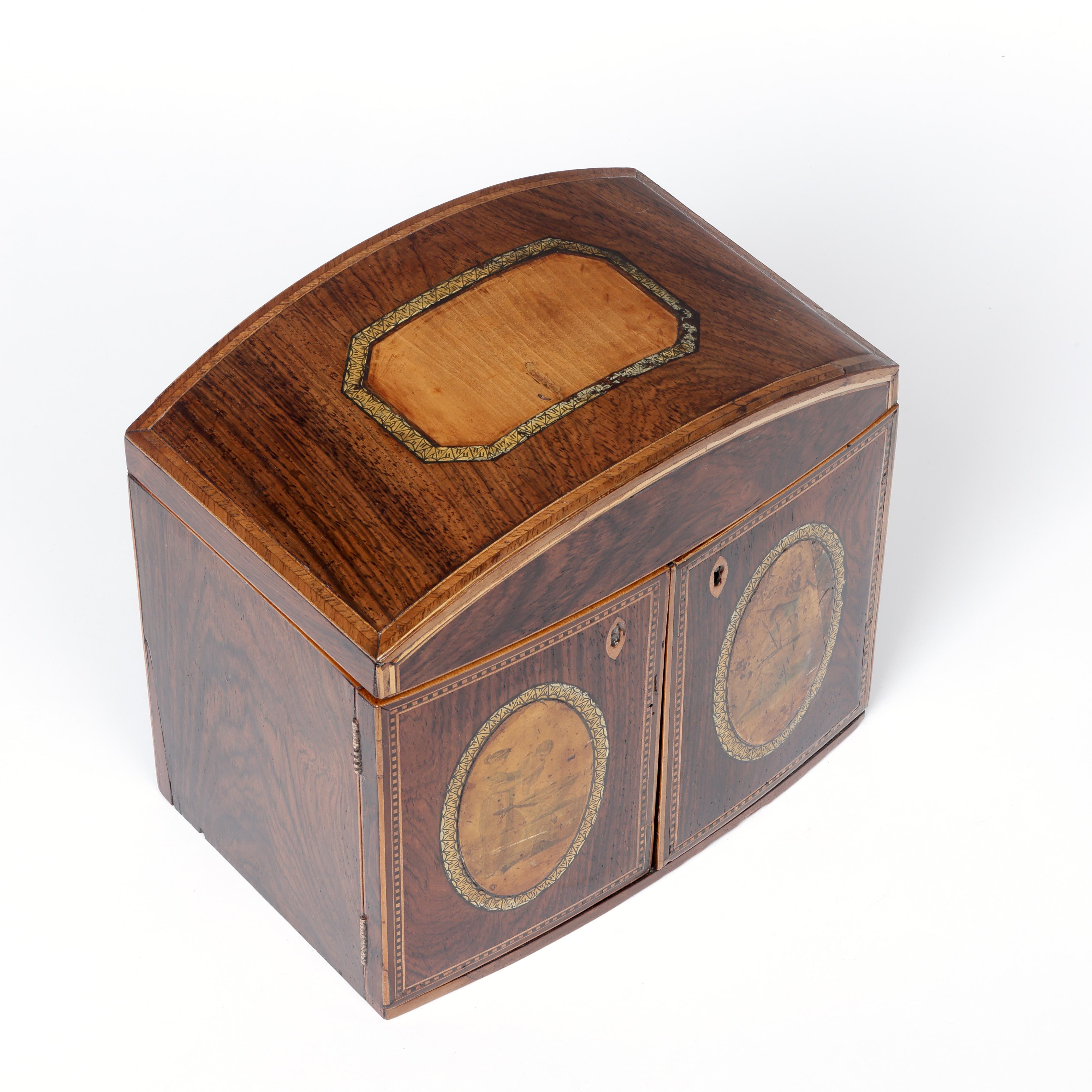 Walnut domed top Needlework/Jewellery Box For Sale 1