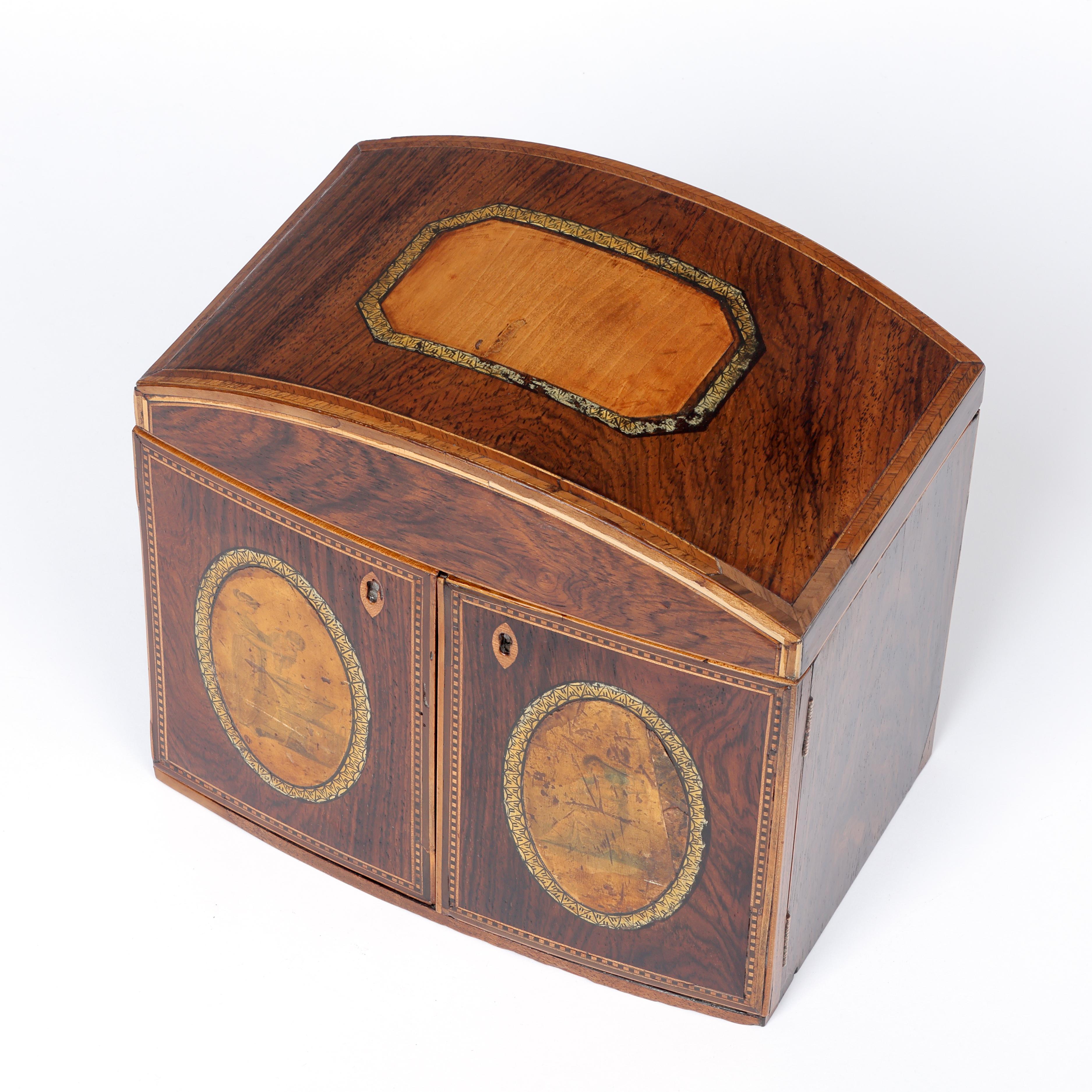 Walnut domed top Needlework/Jewellery Box For Sale 2