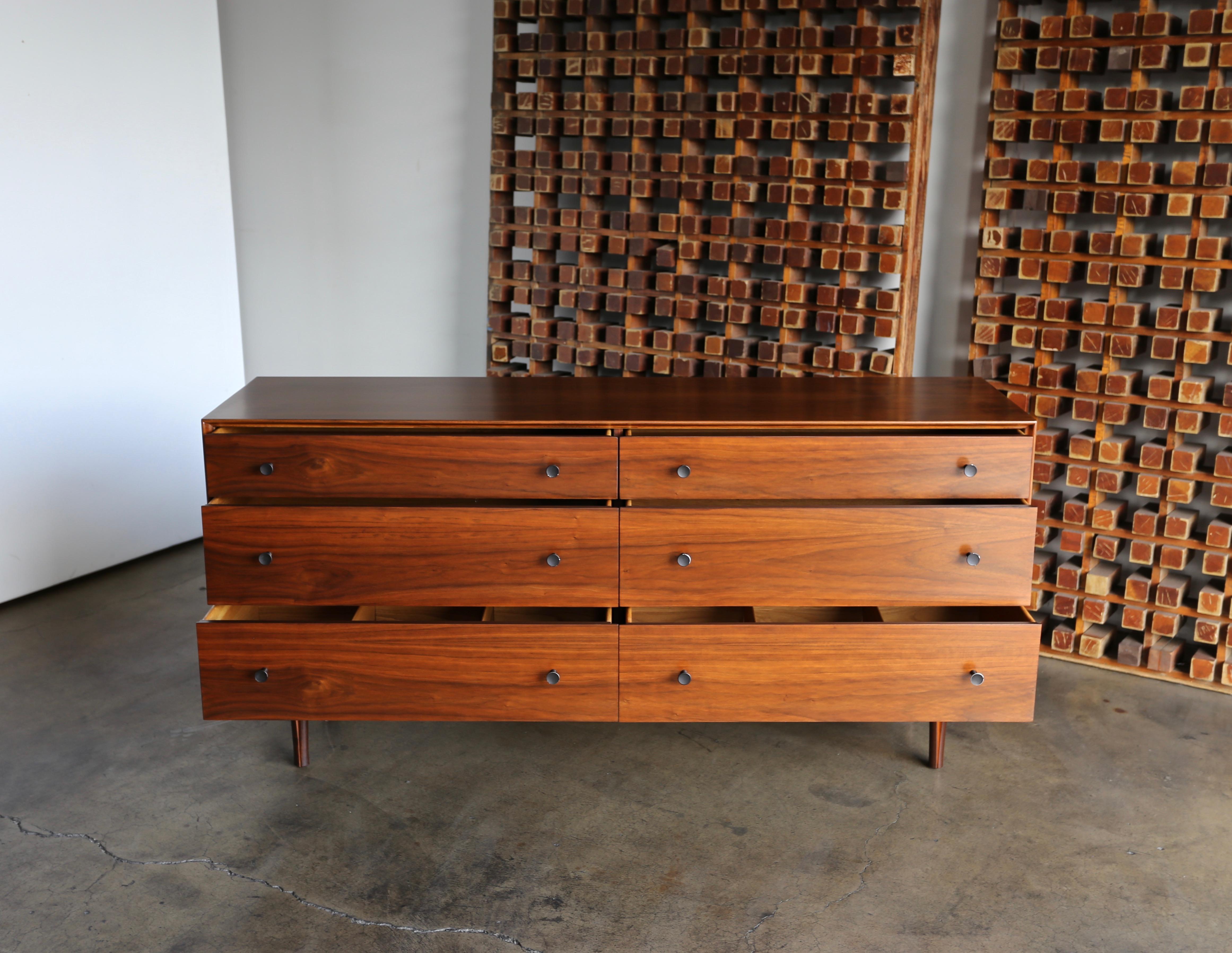 Aluminum Walnut Dresser by Dresser by Robert Baron for Glenn of California