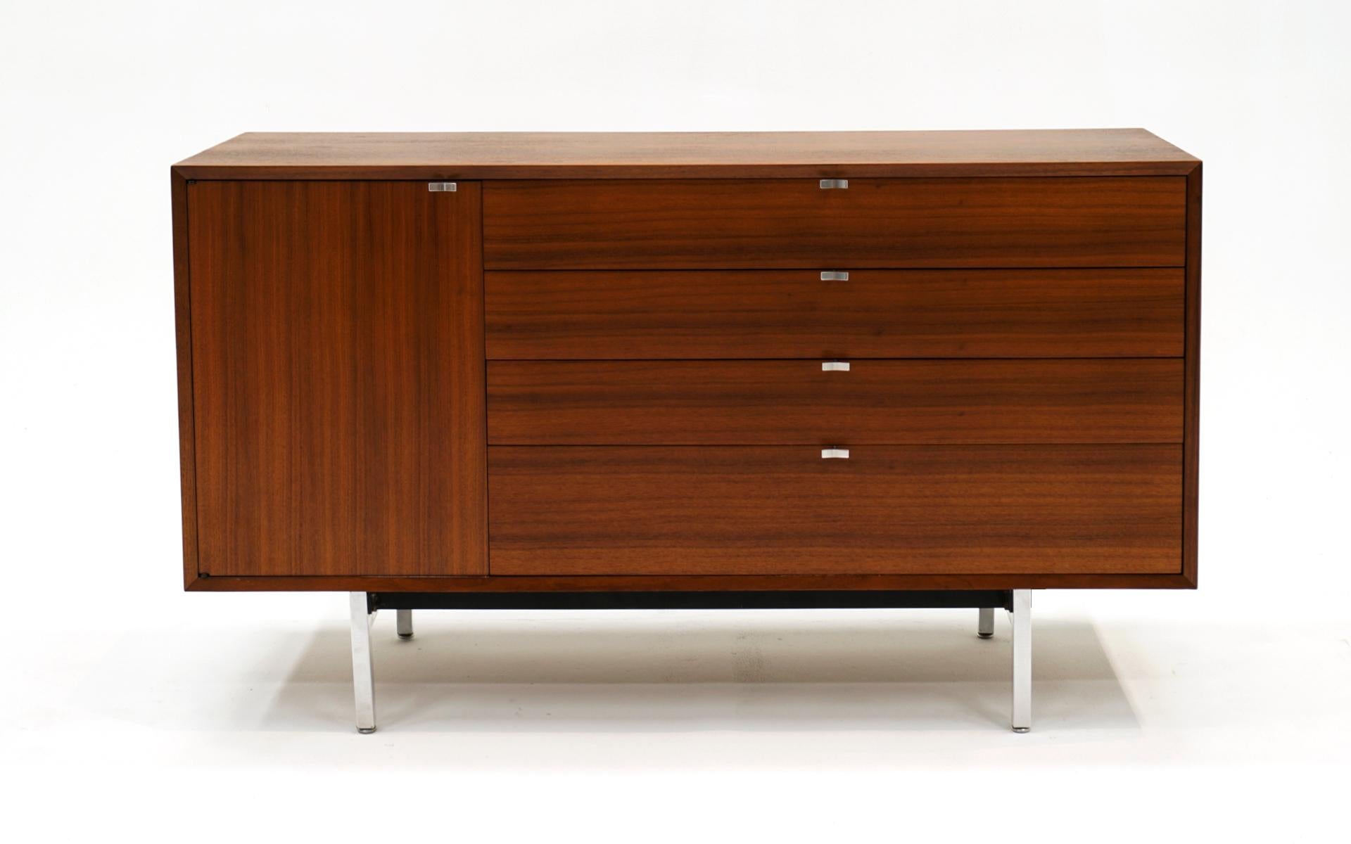 Seldom seen walnut bedroom dresser designed by George Nelson for his 
